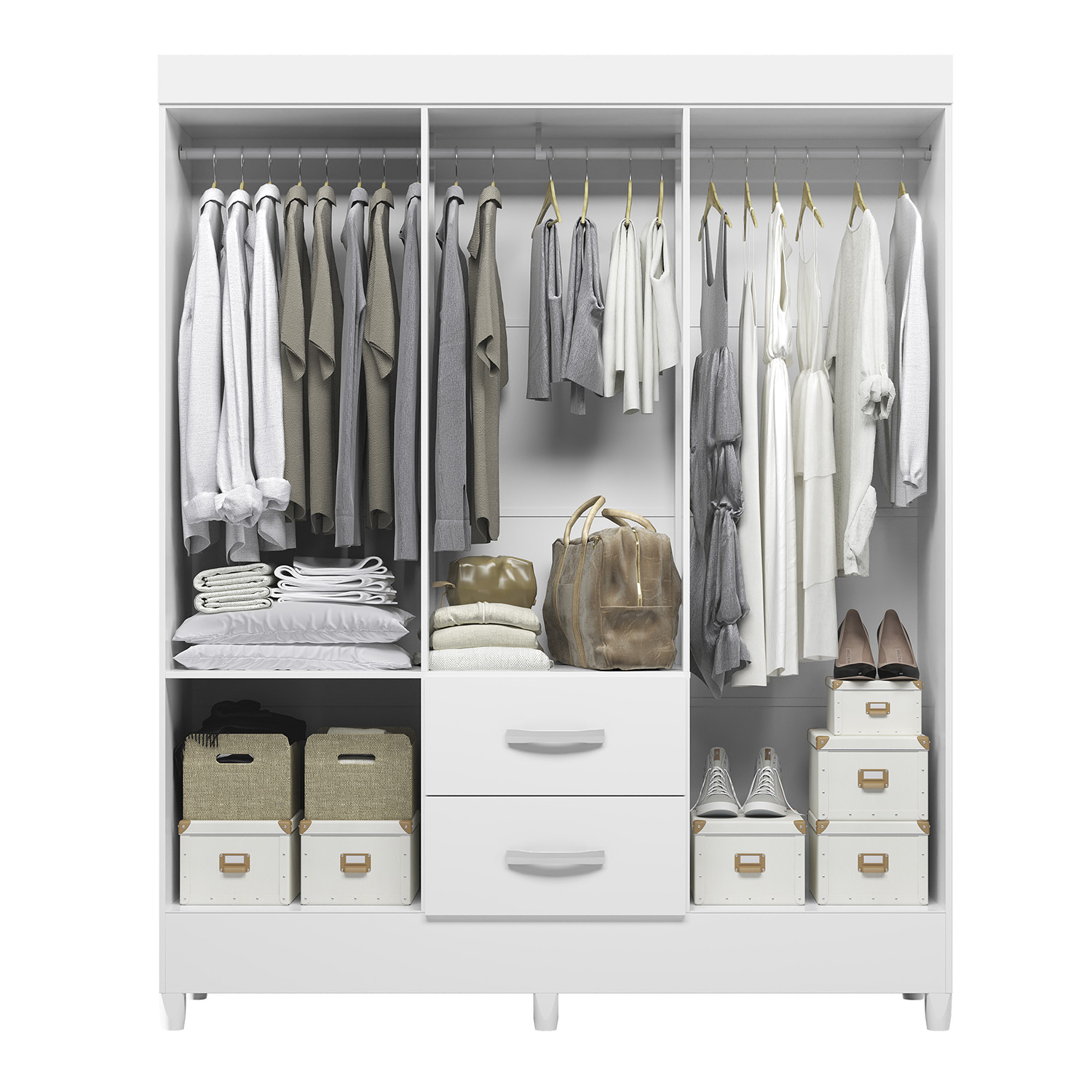 COMBO CLÓSET 4P VEKKA HOME MOBI MDP BLANCO + CLOSET 6P WHITE - 5