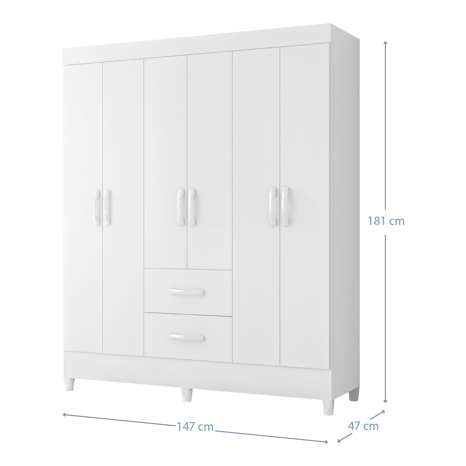 COMBO CLÓSET 4P VEKKA HOME MOBI MDP BLANCO + CLOSET 6P WHITE - 7