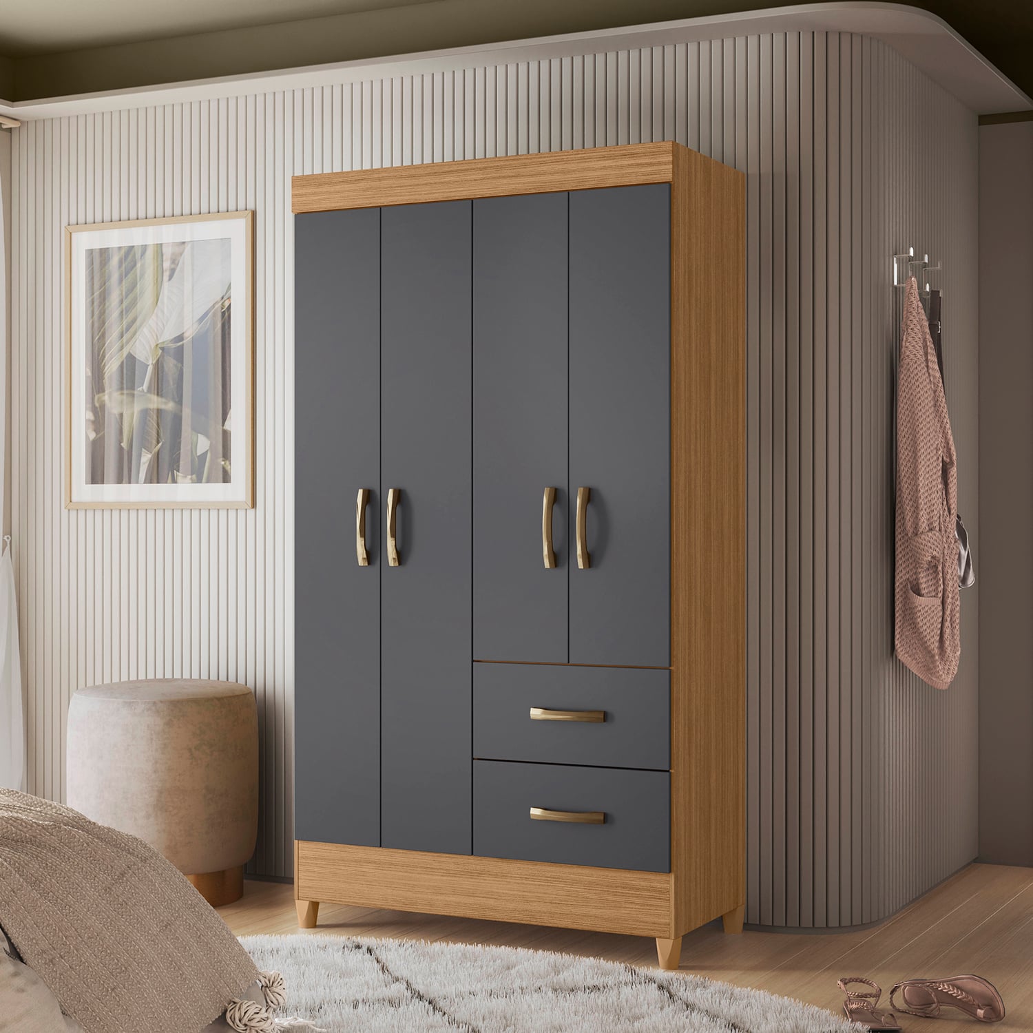 COMBO CLOSET VEKKA HOME MOBI 4 PUERTAS 2 CAJONES + CLOSET 6 PUERTAS 2 CAJONES GRAFITO - 2