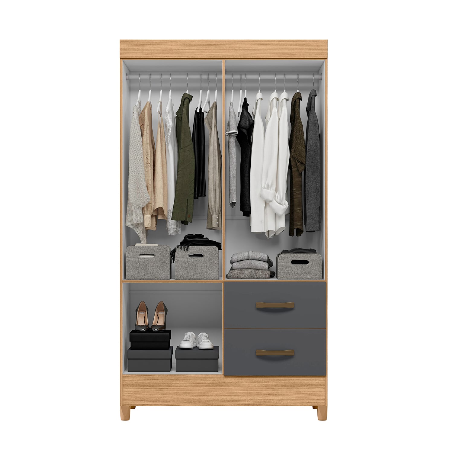 COMBO CLOSET VEKKA HOME MOBI 4 PUERTAS 2 CAJONES + CLOSET 6 PUERTAS 2 CAJONES GRAFITO - 4