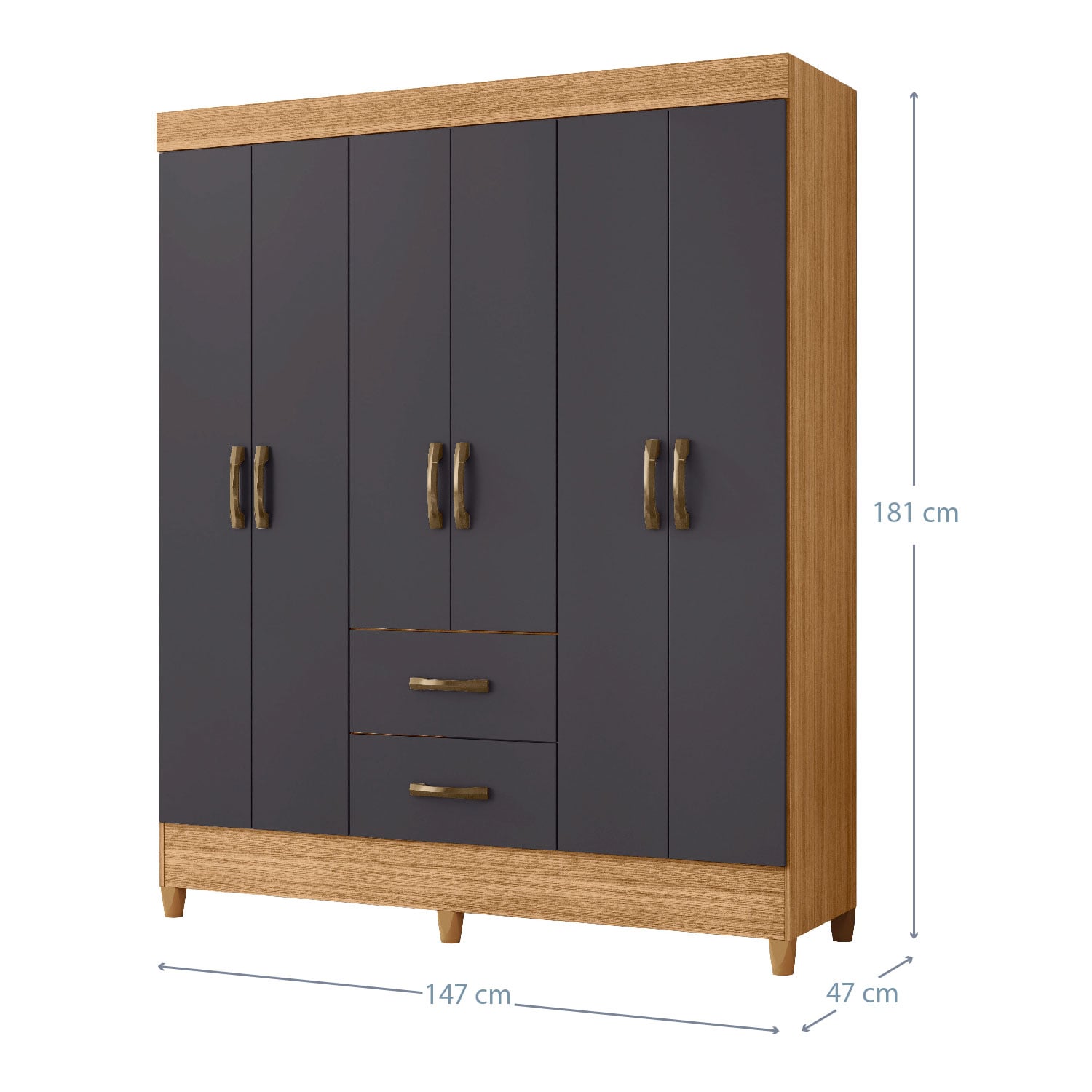 COMBO CLOSET VEKKA HOME MOBI 4 PUERTAS 2 CAJONES + CLOSET 6 PUERTAS 2 CAJONES GRAFITO - 7