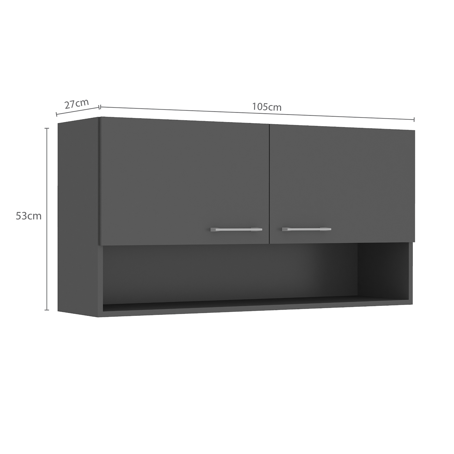 MUEBLE VEKKA HOME EVANDRO AEREO GRAFITO 1O5 CM MDP - 6