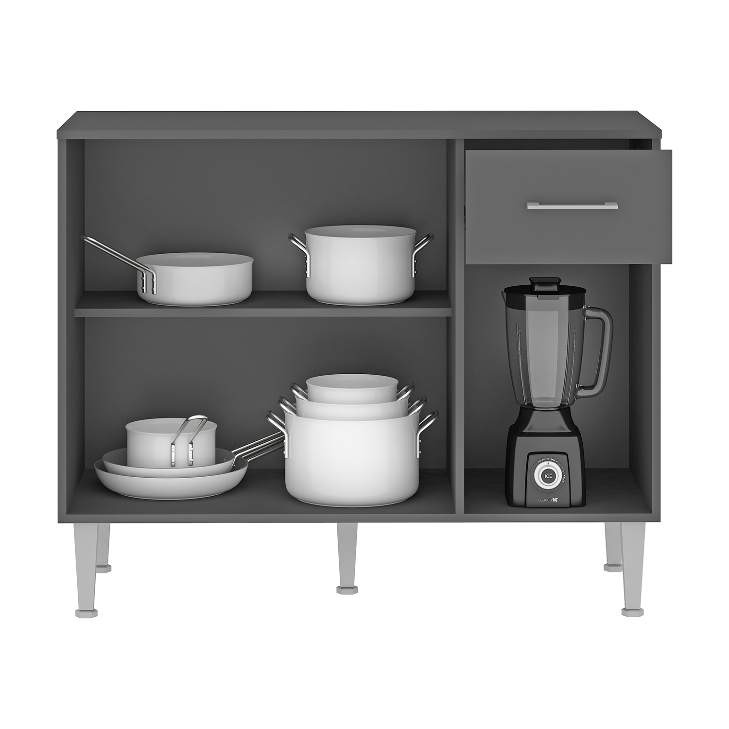 MUEBLE VEKKA HOME EVANDRO BASE GRAFITO 105 CM MDP - 5
