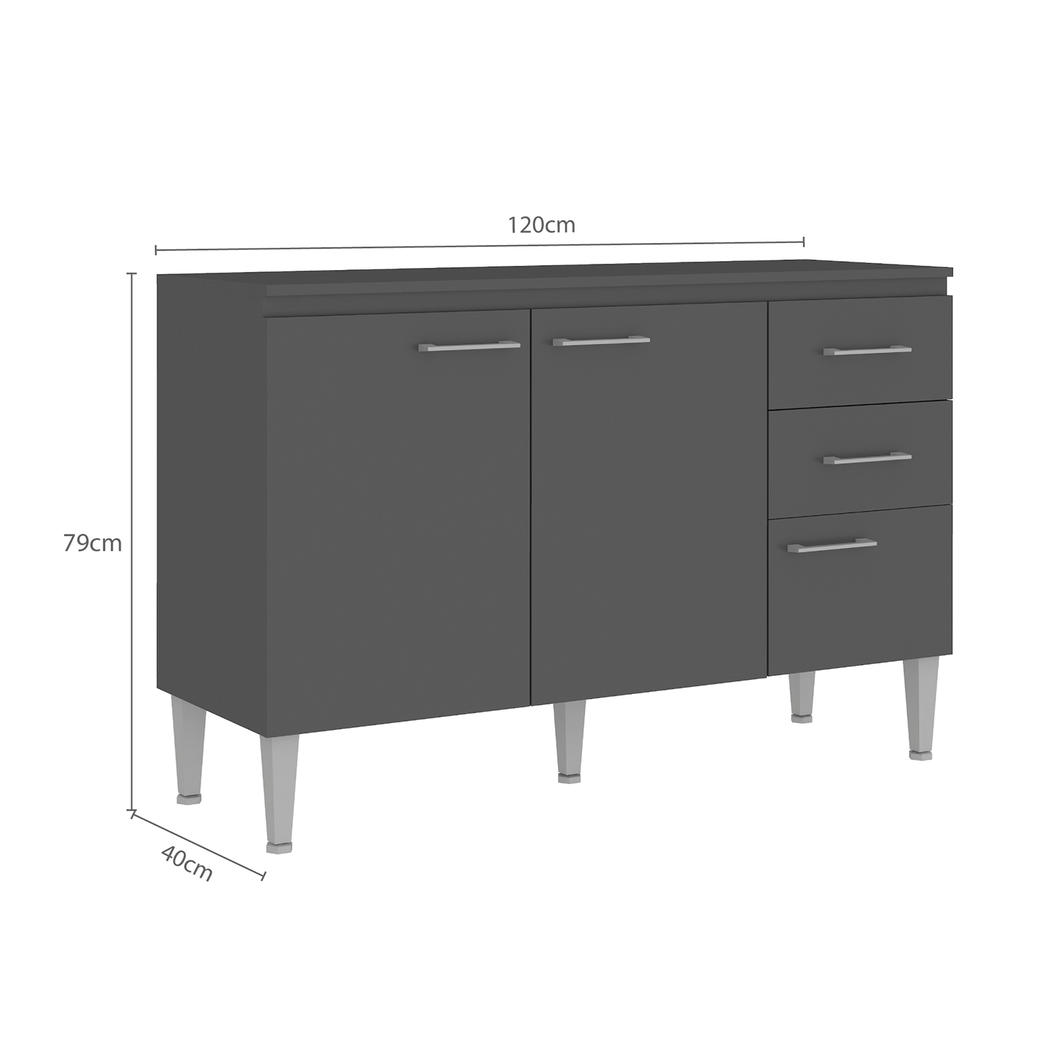 MUEBLE VEKKA HOME OPIE MDP GRIS BASE 120 CM - 7