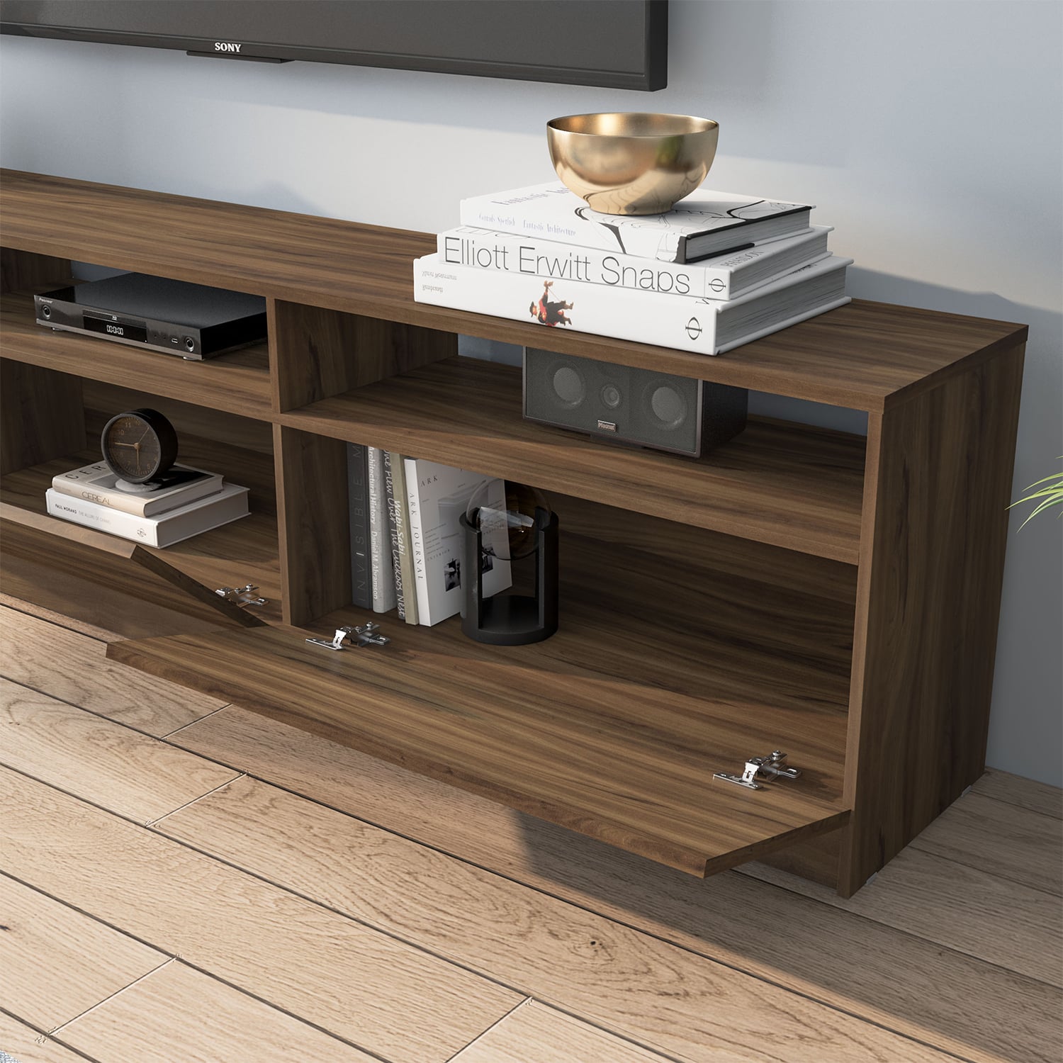 RACK TV 75 PULGADAS 2 PUERTAS VEKKA HOME MOYAN CAFE RUSTIC - 2