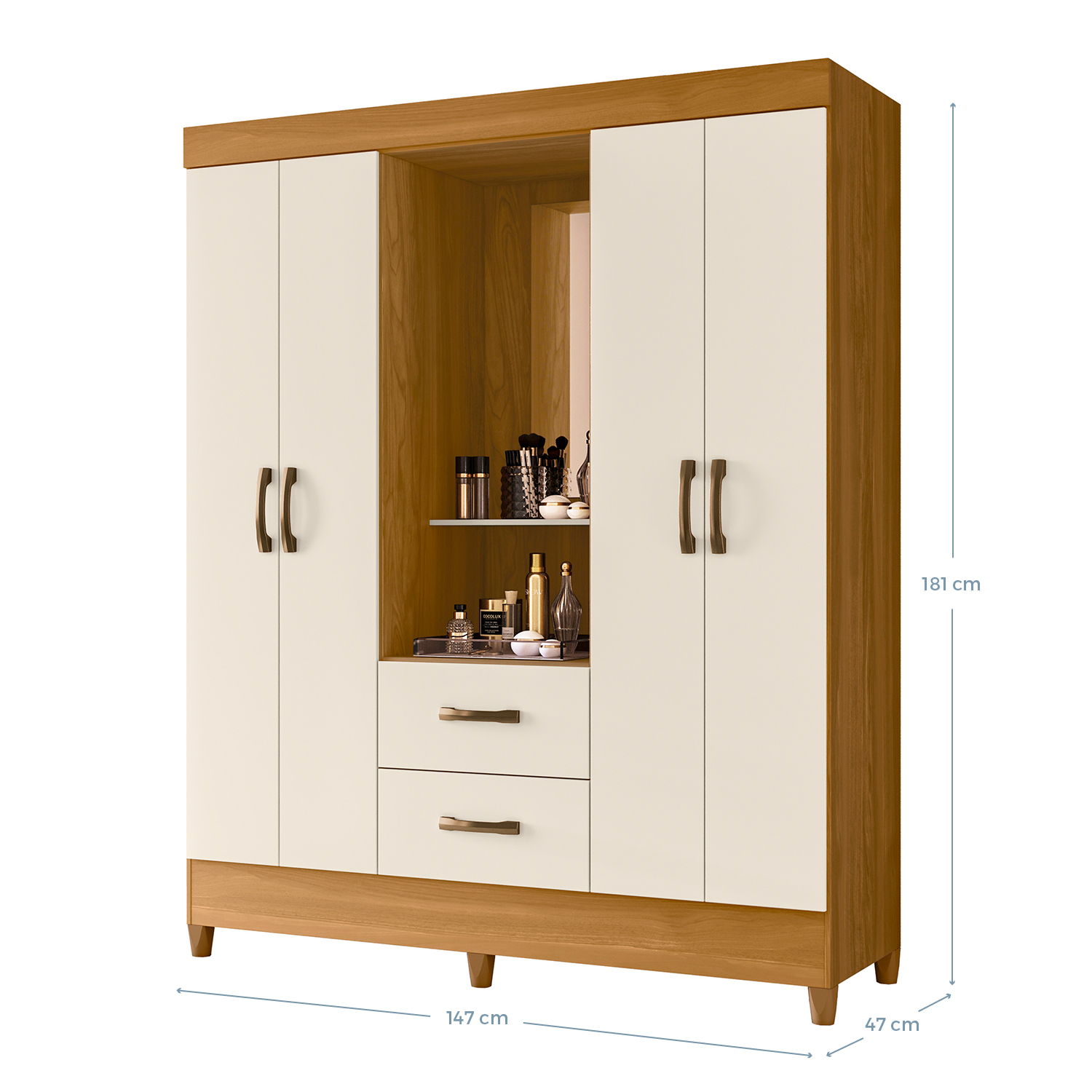 CLÓSET VEKKA HOME MOBI MDP BEIGE CAPELINA 4P 2C - 1