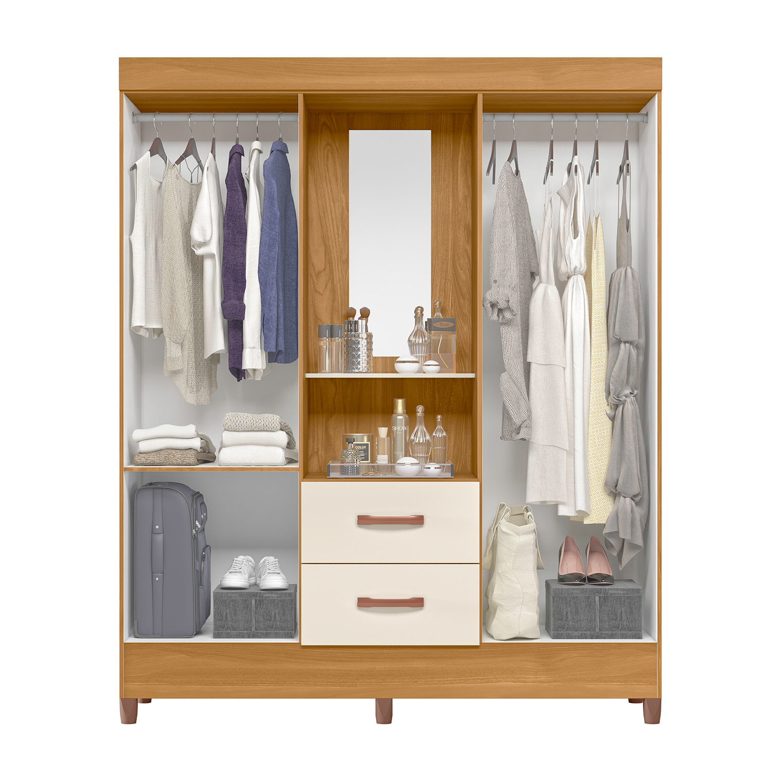 CLÓSET VEKKA HOME MOBI MDP BEIGE CAPELINA 4P 2C - 4