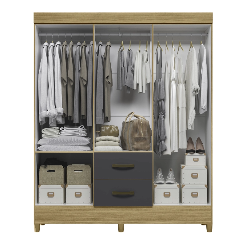 COMBO CLOSET VEKKA HOME MOBI 6 PUERTAS 2 CAJONES + COMODA 4 CAJONES GRAFITO - 4