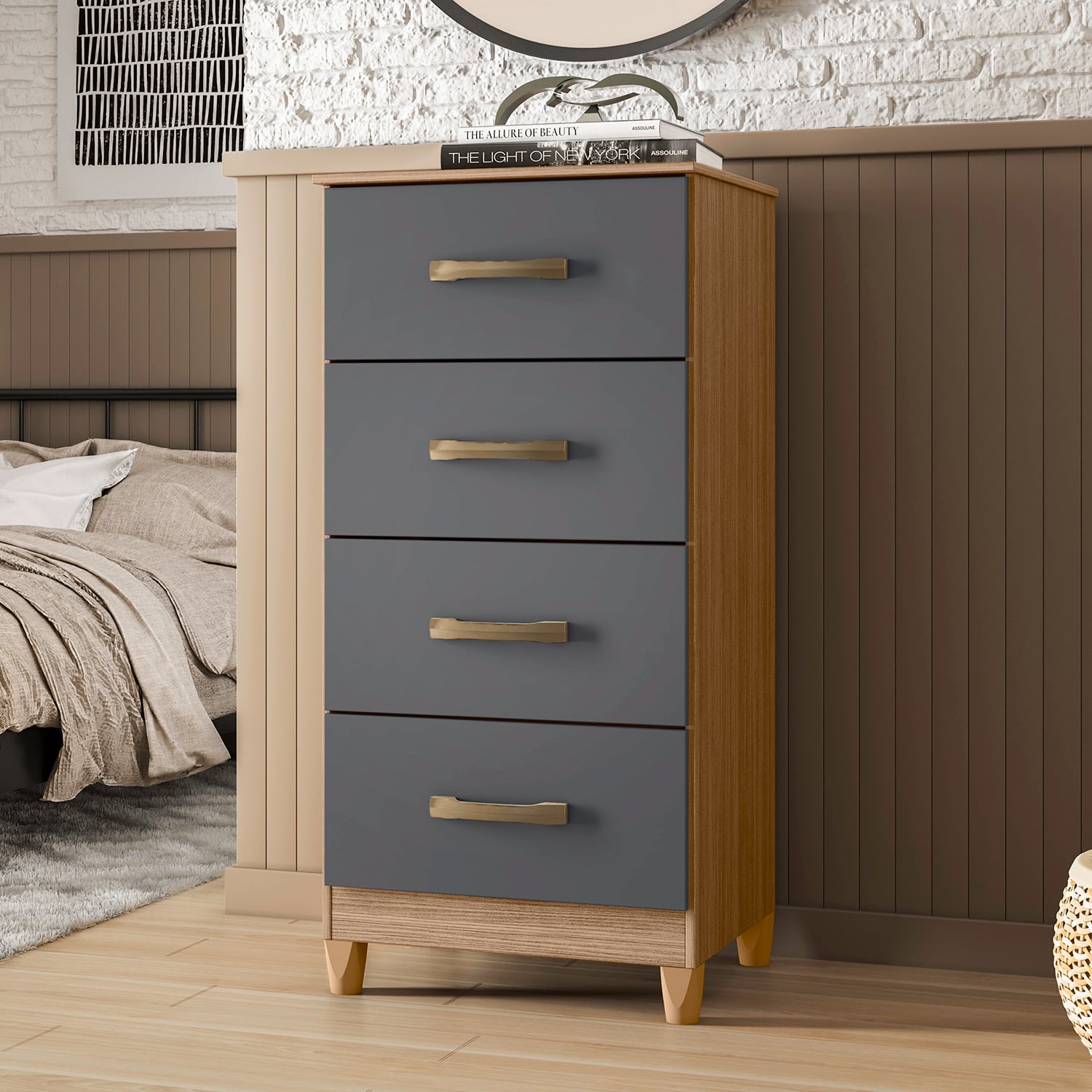 COMBO CLOSET VEKKA HOME MOBI 4 PUERTAS 2 CAJONES + COMODA 4 CAJONES GRAFITO - 3