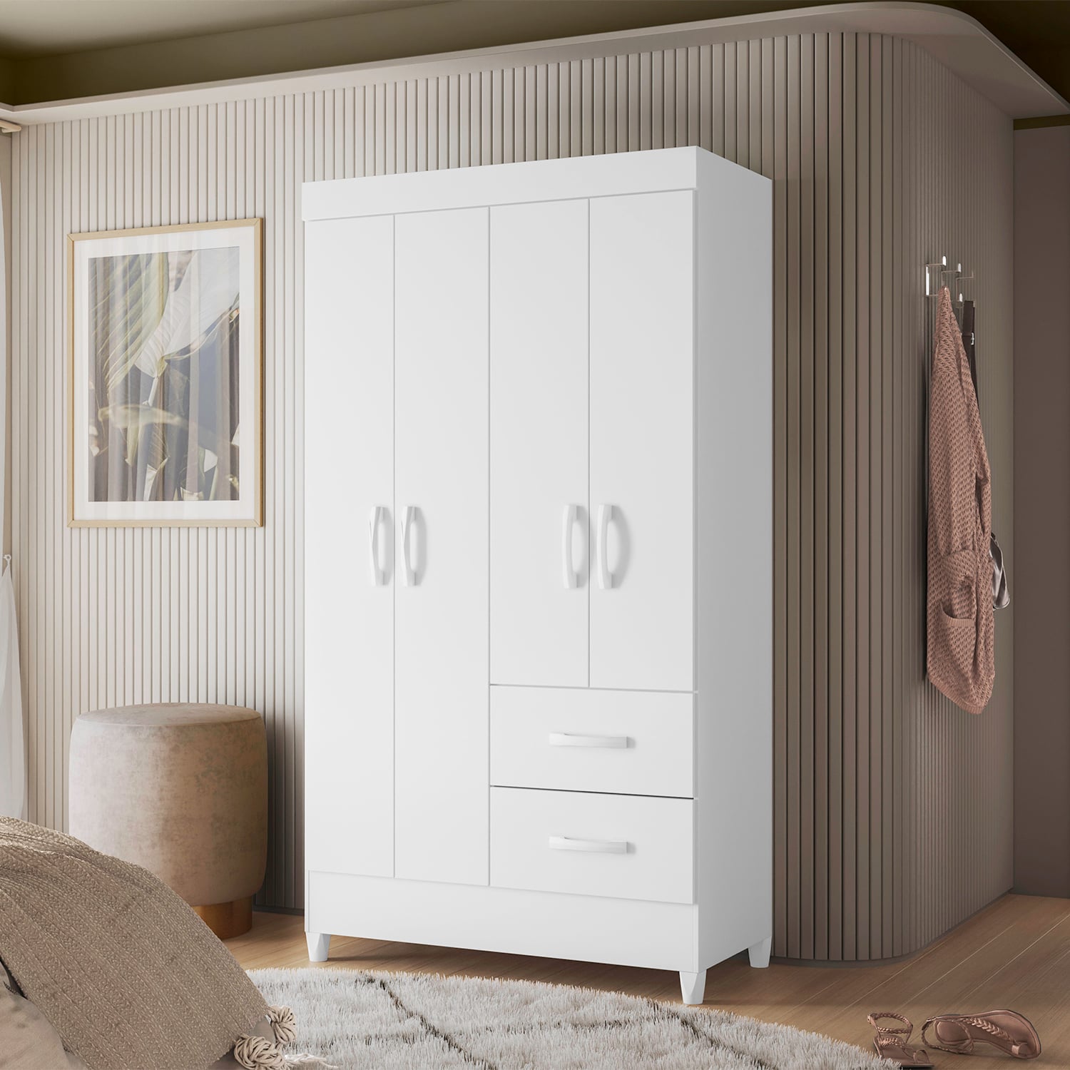 COMBO CLOSET VEKKA HOME MOBI 4 PUERTAS 2 CAJONES + COMODA 4 CAJONES BLANCO - 2