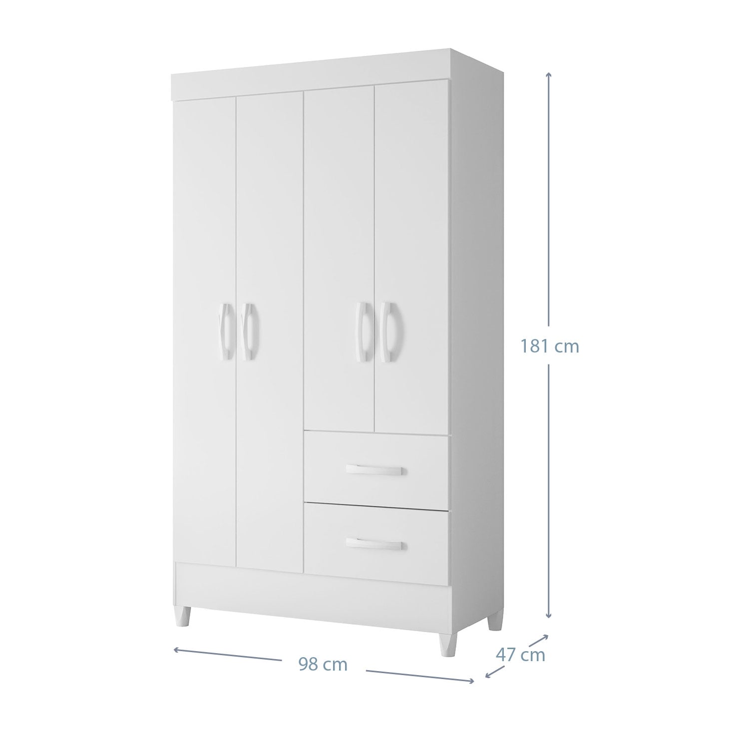 COMBO CLOSET VEKKA HOME MOBI 4 PUERTAS 2 CAJONES + COMODA 4 CAJONES BLANCO - 5