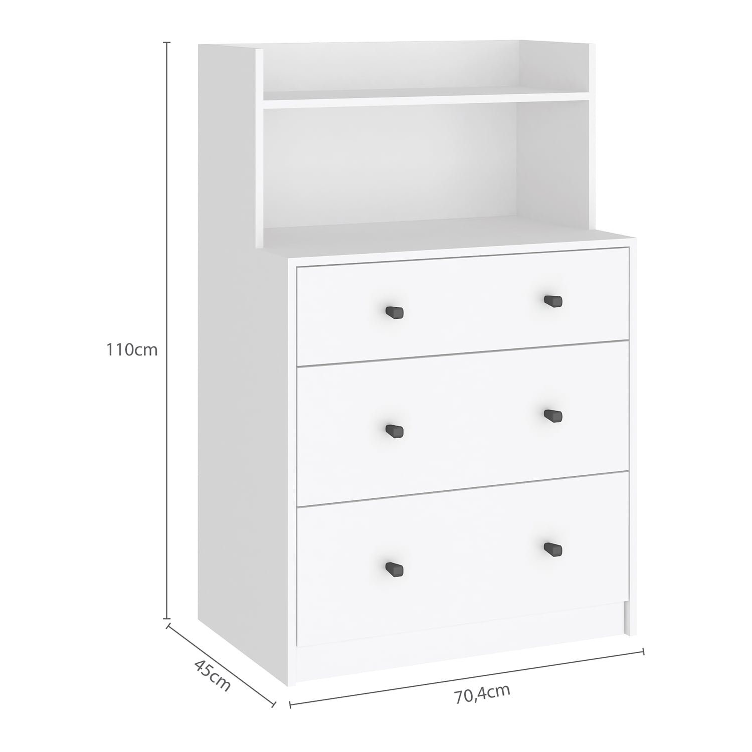 CÓMODA VEKKA HOME WHITE MDP BLANCO - 3