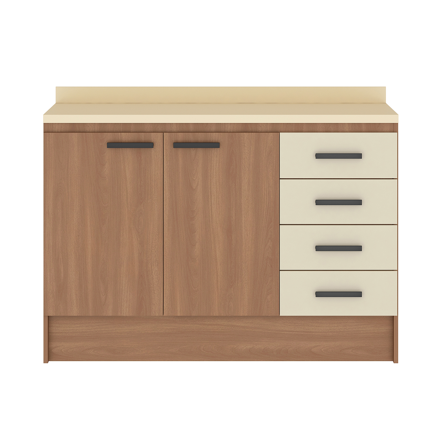 MUEBLE BASE VEKKA HOME MIA 2 PUERTAS 4 CAJONES 120 CM CAFE - 3