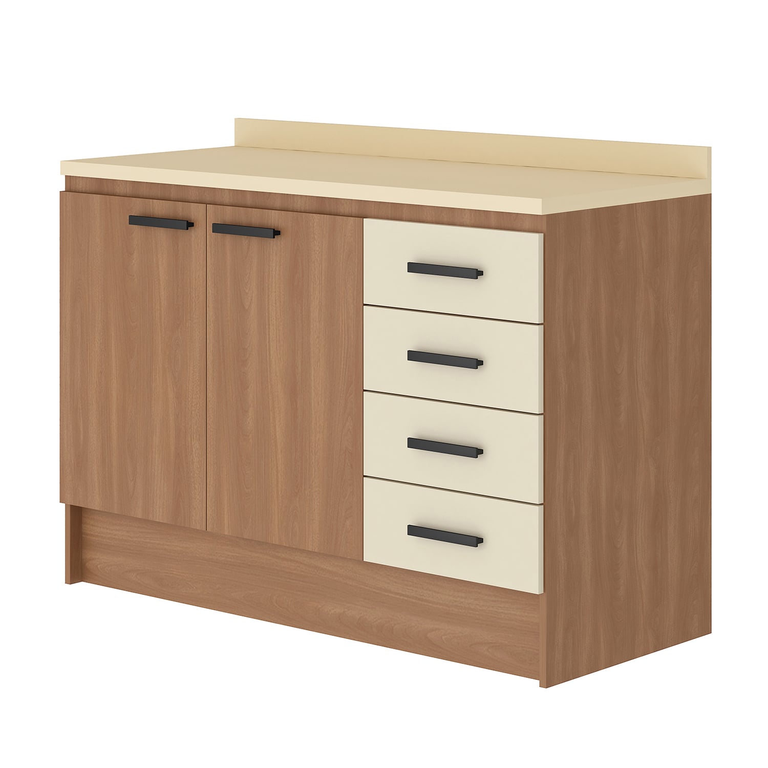 MUEBLE BASE VEKKA HOME MIA 2 PUERTAS 4 CAJONES 120 CM CAFE - 4