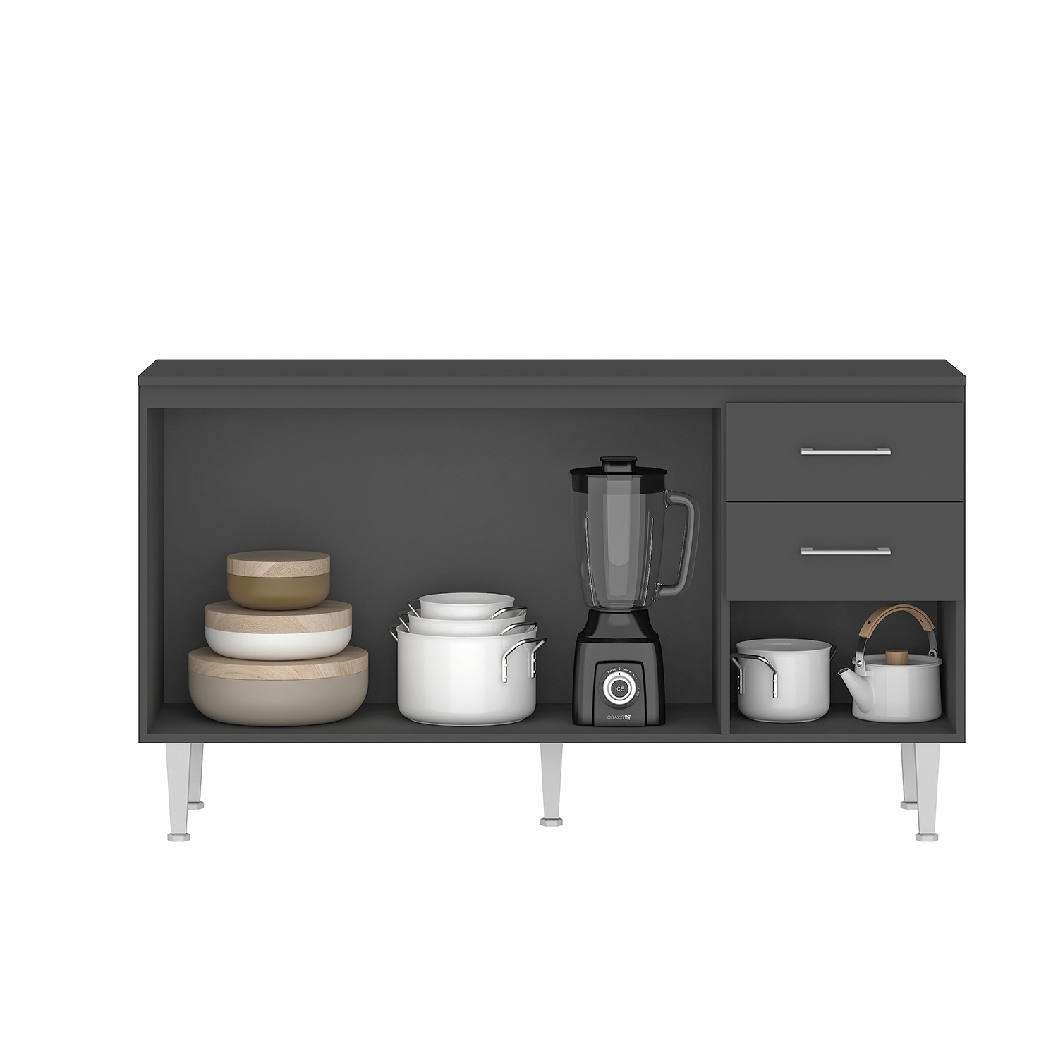 MUEBLE VEKKA HOME OPIE BASE GRAFITO 140 CM MDP - 5