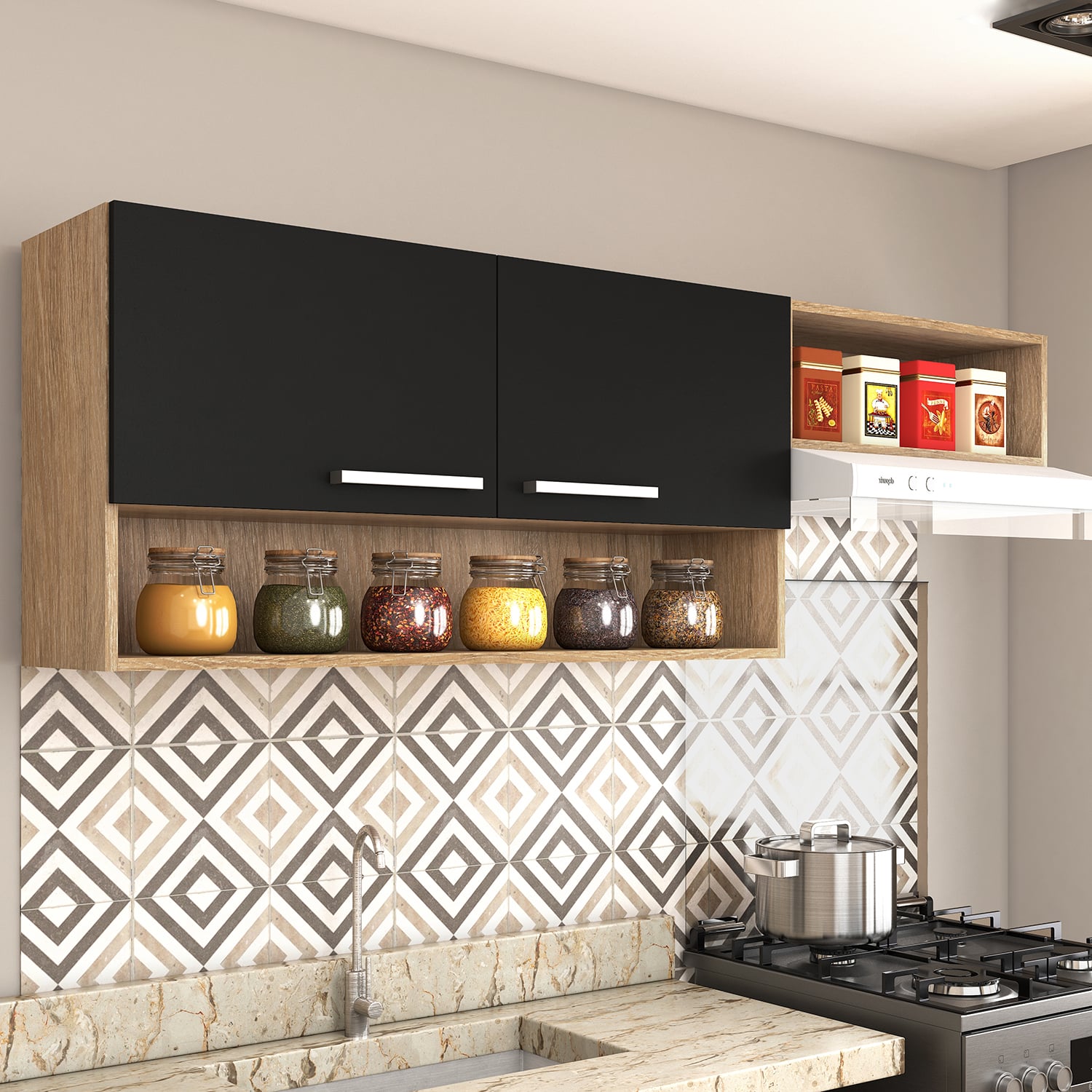 MUEBLE VEKKA HOME MADRI AEREO BLACK MDP