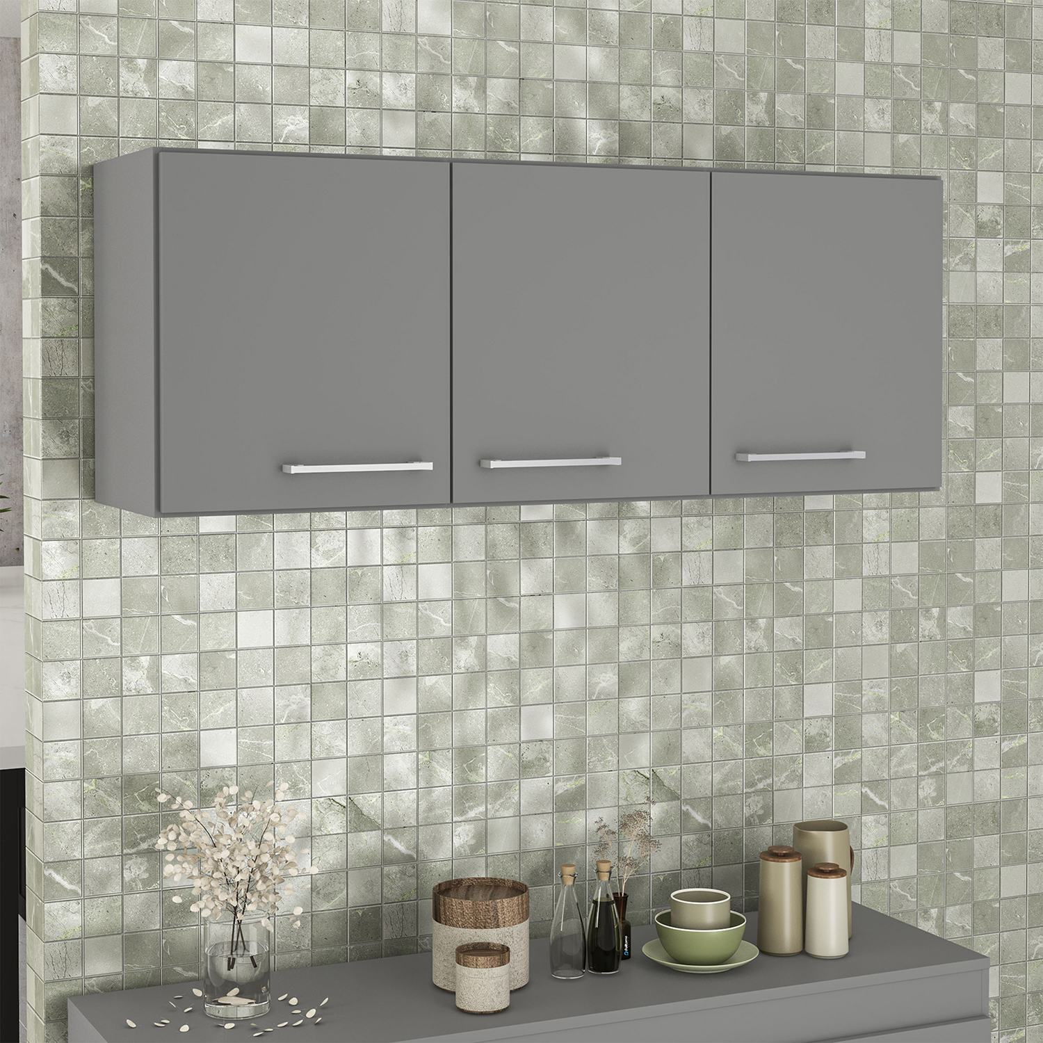 MUEBLE VEKKA HOME OPIE AEREO NEW GRAFITO 12O CM MDP - 1