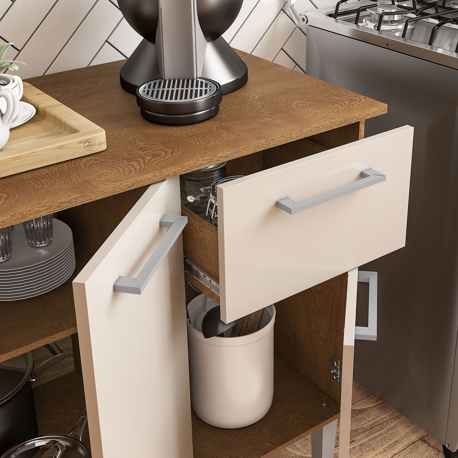 MUEBLE VEKKA HOME EVANDRO BASE NEW 105 CM MDP - 2