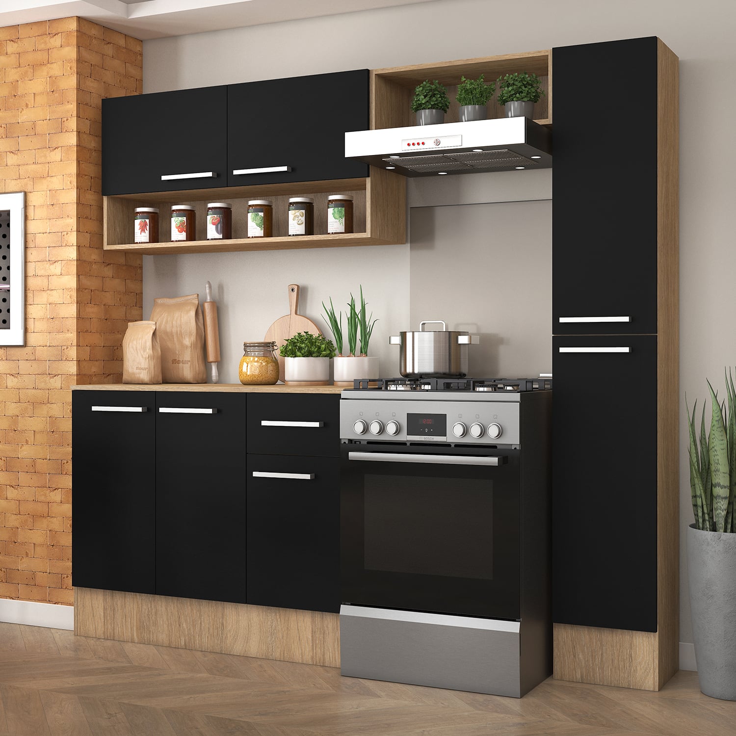 KIT VEKKA HOME MADRI COCINA SIMPLE BLACK MDP - 1