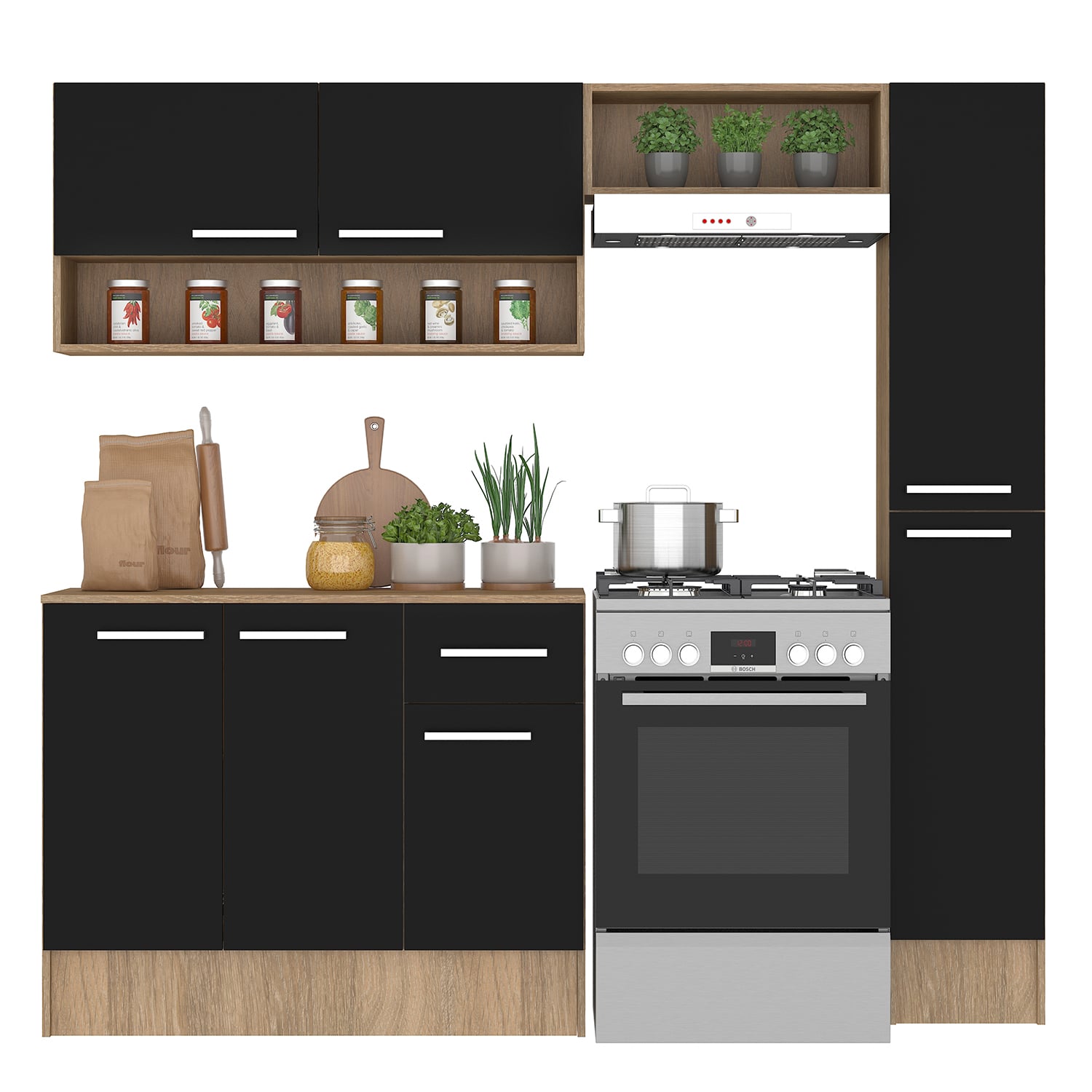 KIT VEKKA HOME MADRI COCINA SIMPLE BLACK MDP - 3