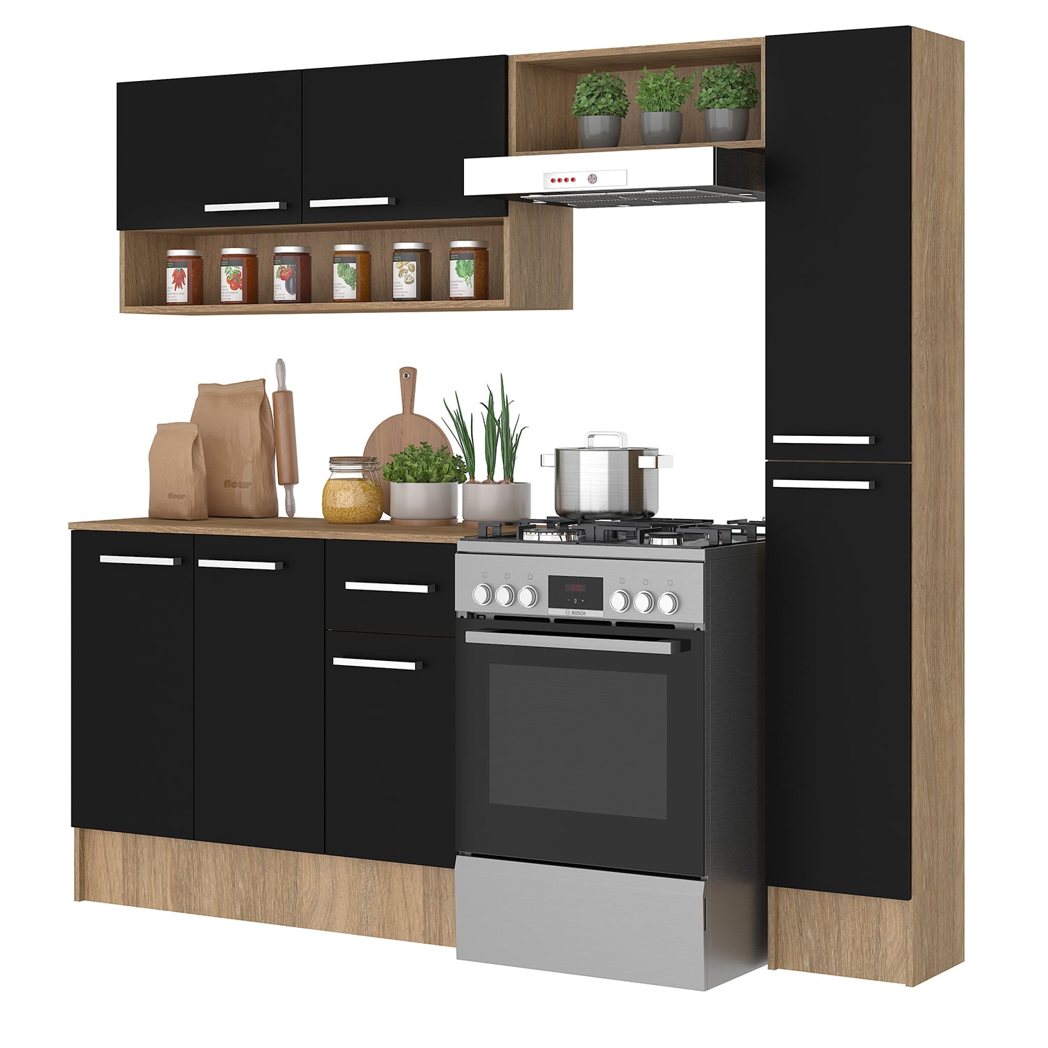 KIT VEKKA HOME MADRI COCINA SIMPLE BLACK MDP - 4