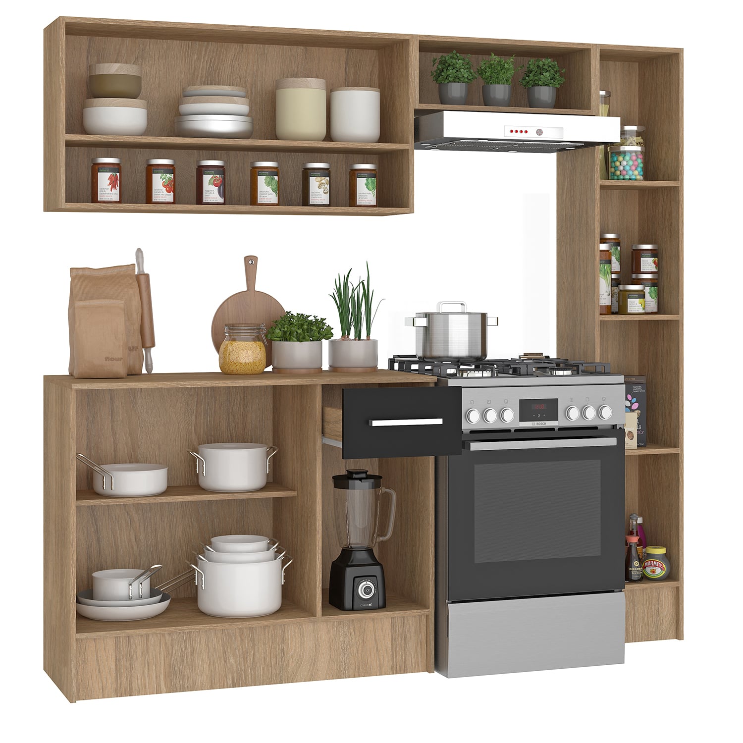 KIT VEKKA HOME MADRI COCINA SIMPLE BLACK MDP - 5