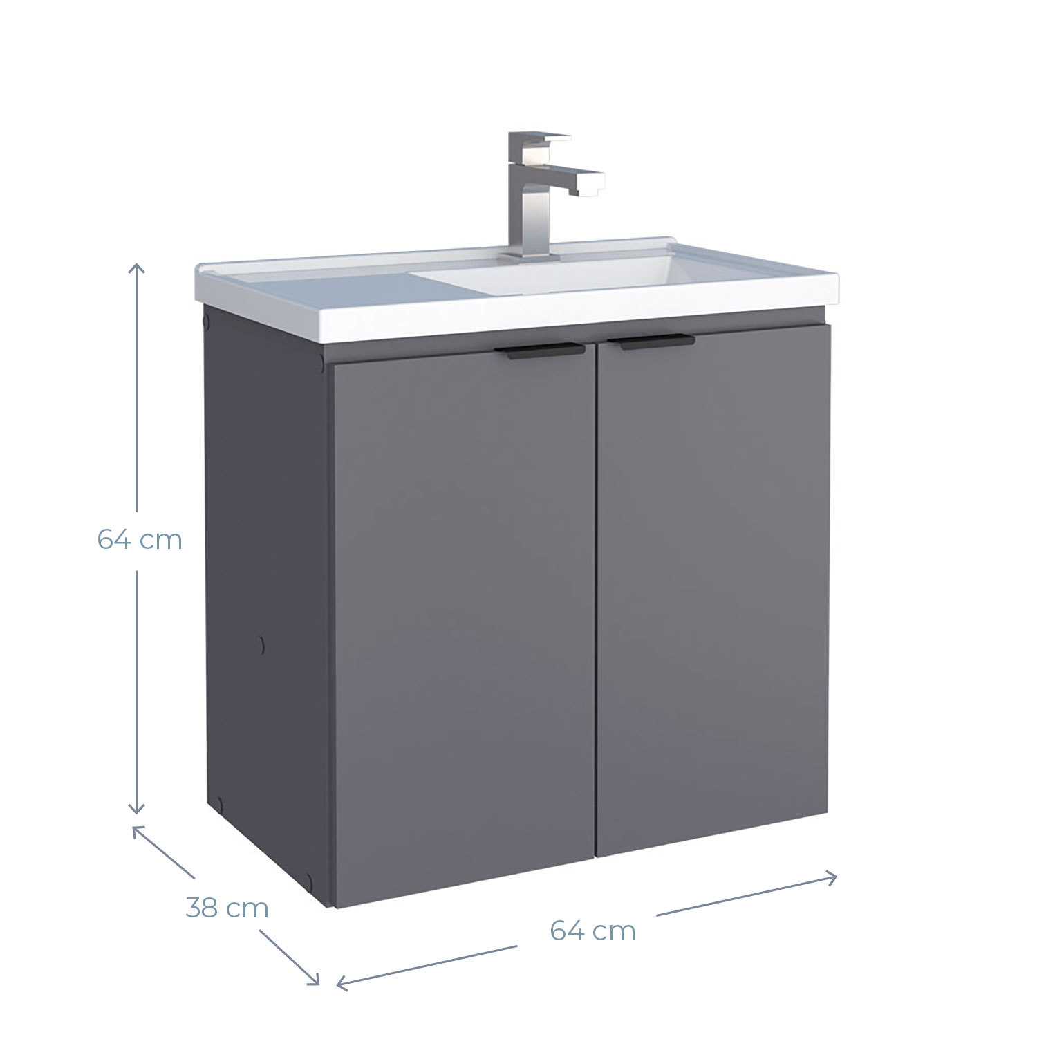 VANITORIO VEKKA HOME AEREO ASTER 60 GREY MDP - 6