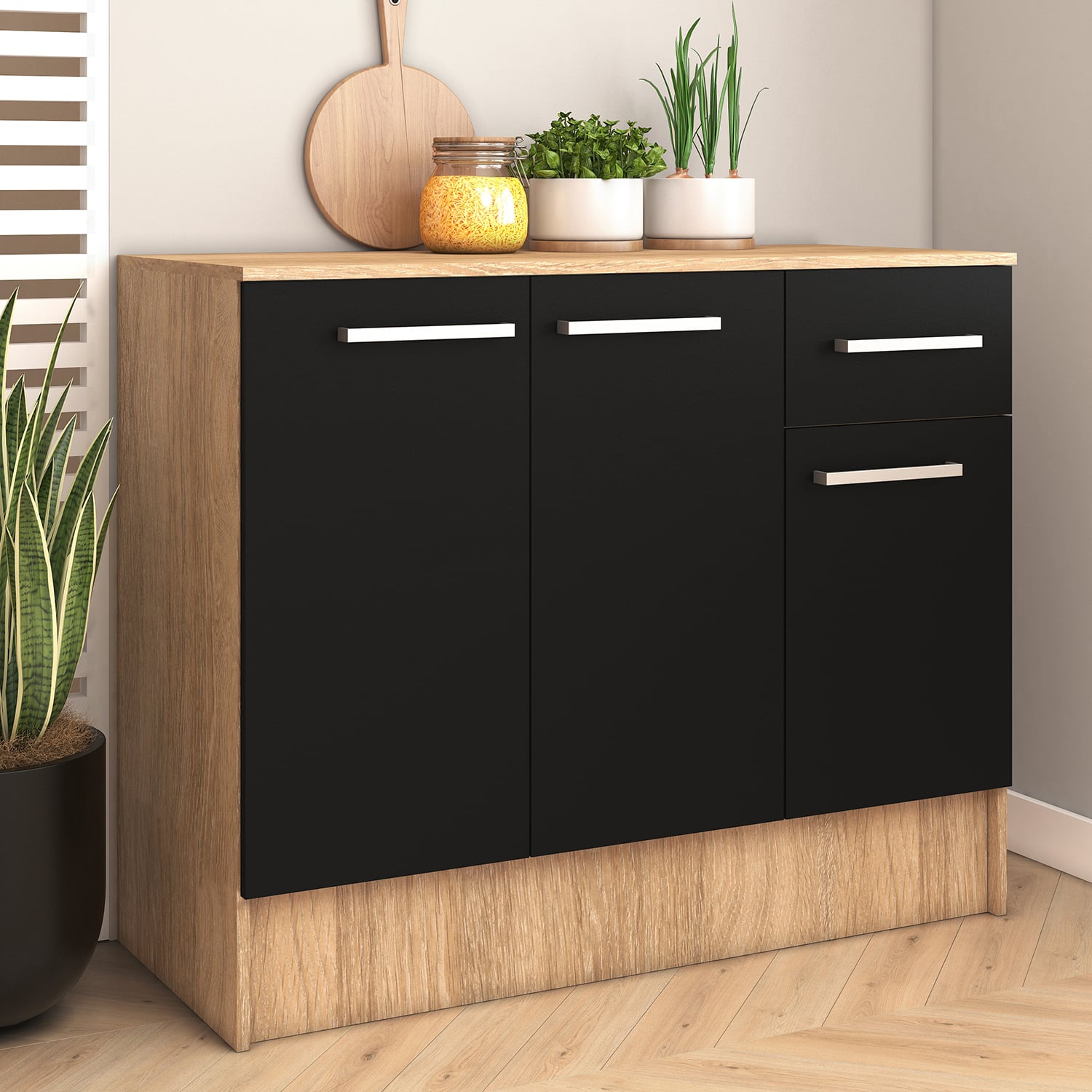 MUEBLE VEKKA HOME MADRI BASE BLACK MDP - 1