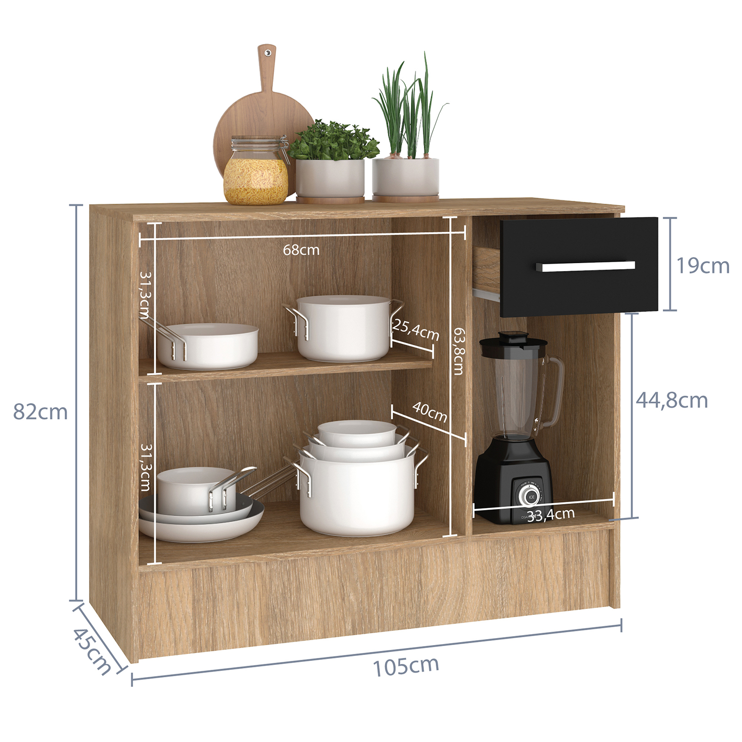 MUEBLE VEKKA HOME MADRI BASE BLACK MDP - 7