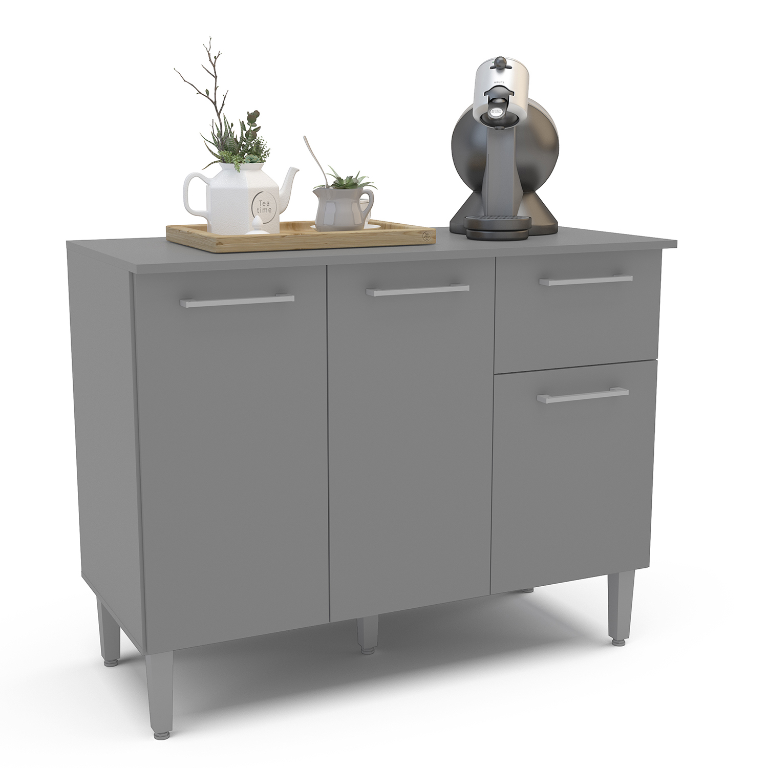 MUEBLE VEKKA HOME EVANDRO BASE NEW GRAFITO 105 CM MDP - 3