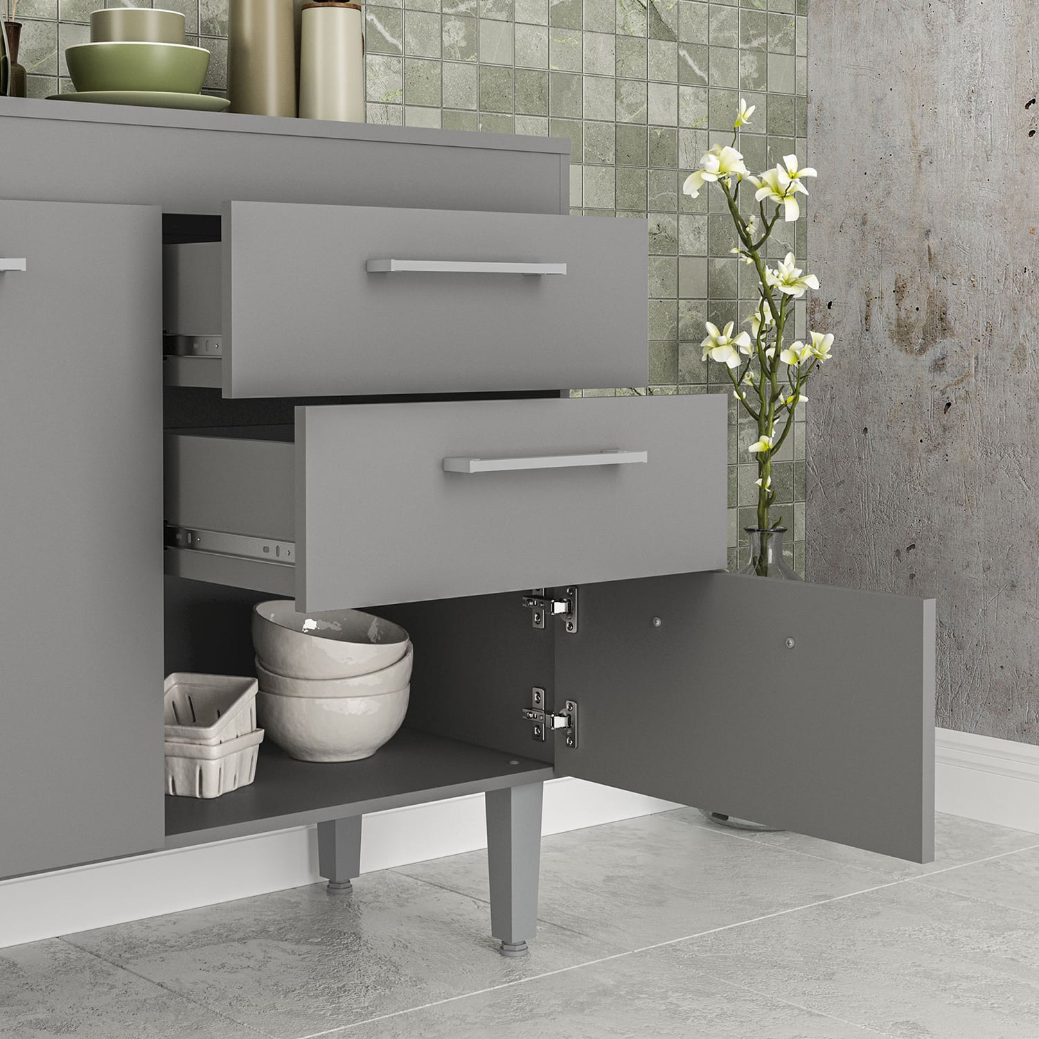 MUEBLE VEKKA HOME OPIE BASE NEW GRAFITO 120 CM MDP - 2