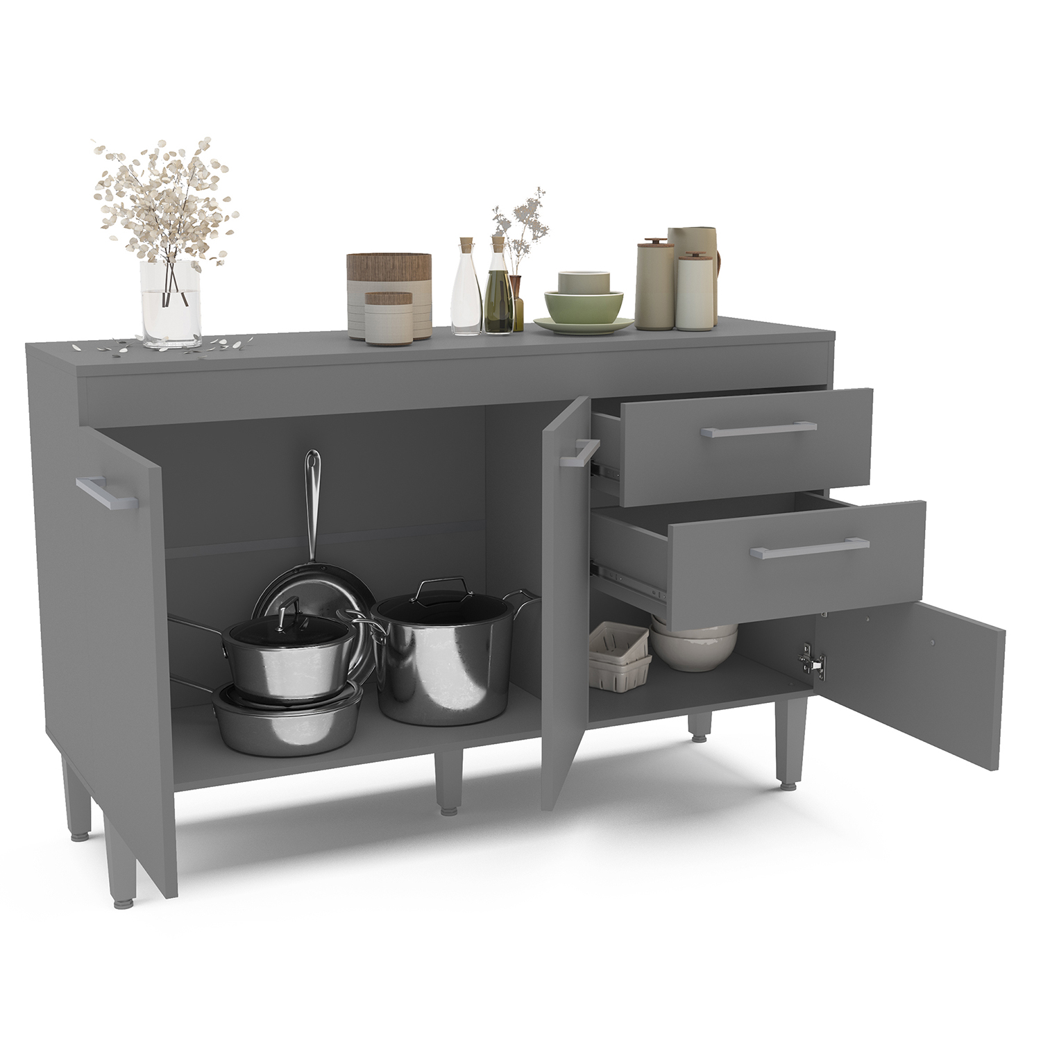 MUEBLE VEKKA HOME OPIE BASE NEW GRAFITO 120 CM MDP - 4