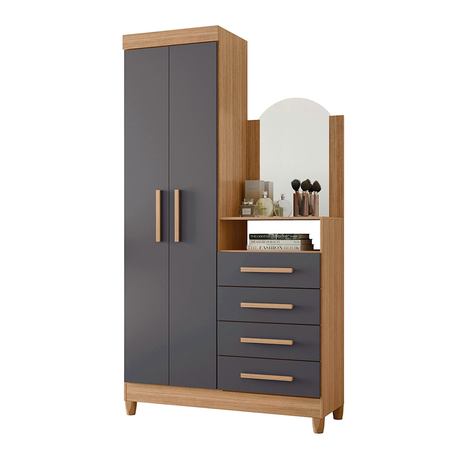 CÓMODA VEKKA HOME CAPRI MDP NEGRO GREY 2P+4C - 3
