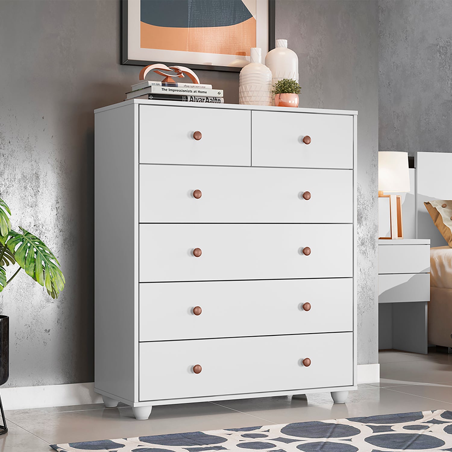 COMODA VITTORIA WHITE 6C - 1