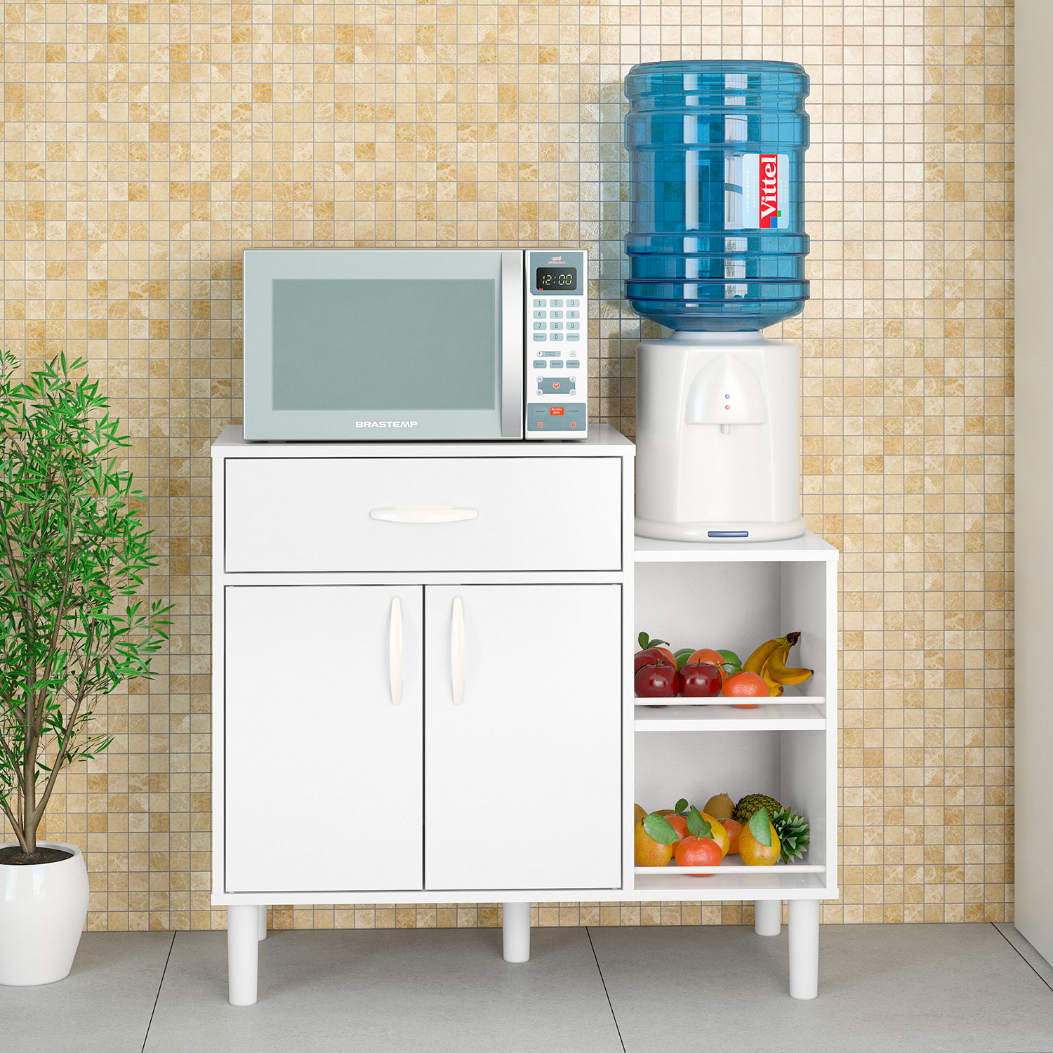 MUEBLE COCINA VEKKA HOME MDP BLANCO MICROONDAS MONTAURI - 3