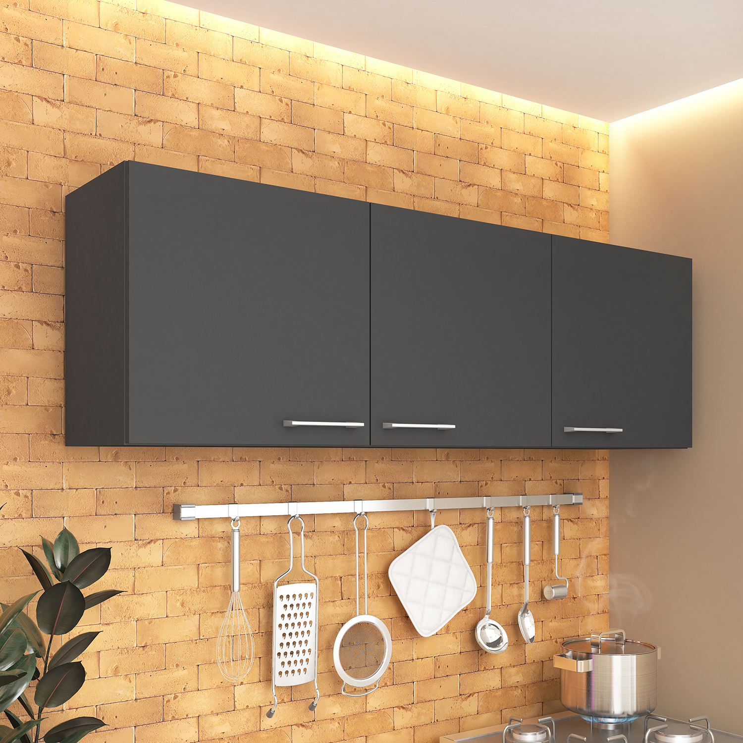 MUEBLE VEKKA HOME OPIE MDP GRIS AEREO 14O CM - 1