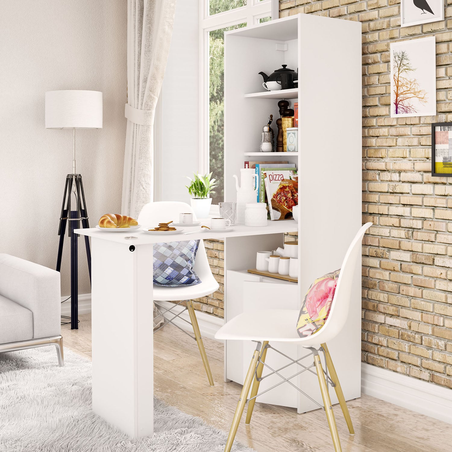 MESA VEKKA HOME MDP BLANCO COCINA PLEGABLE - 1