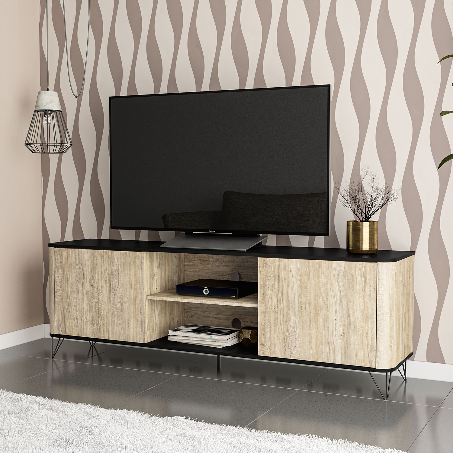 RACK VEKKA HOME CARTAGENA MDP CAFE CARTAGEN RUSTIC DARK 2P - 2