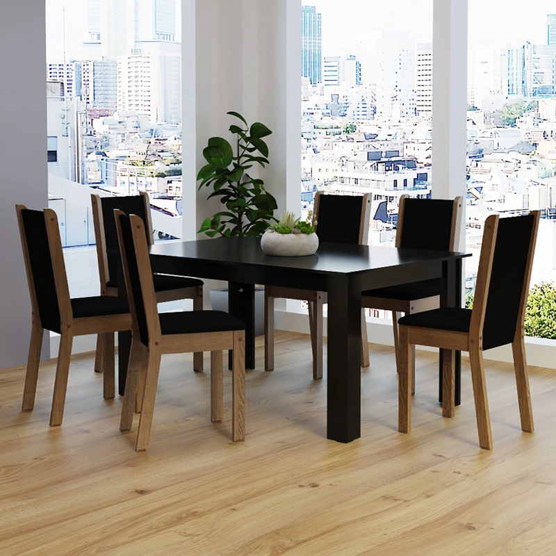 JUEGO DE COMEDOR VEKKA HOME LOLA SUECIA 6 SILLAS - 1
