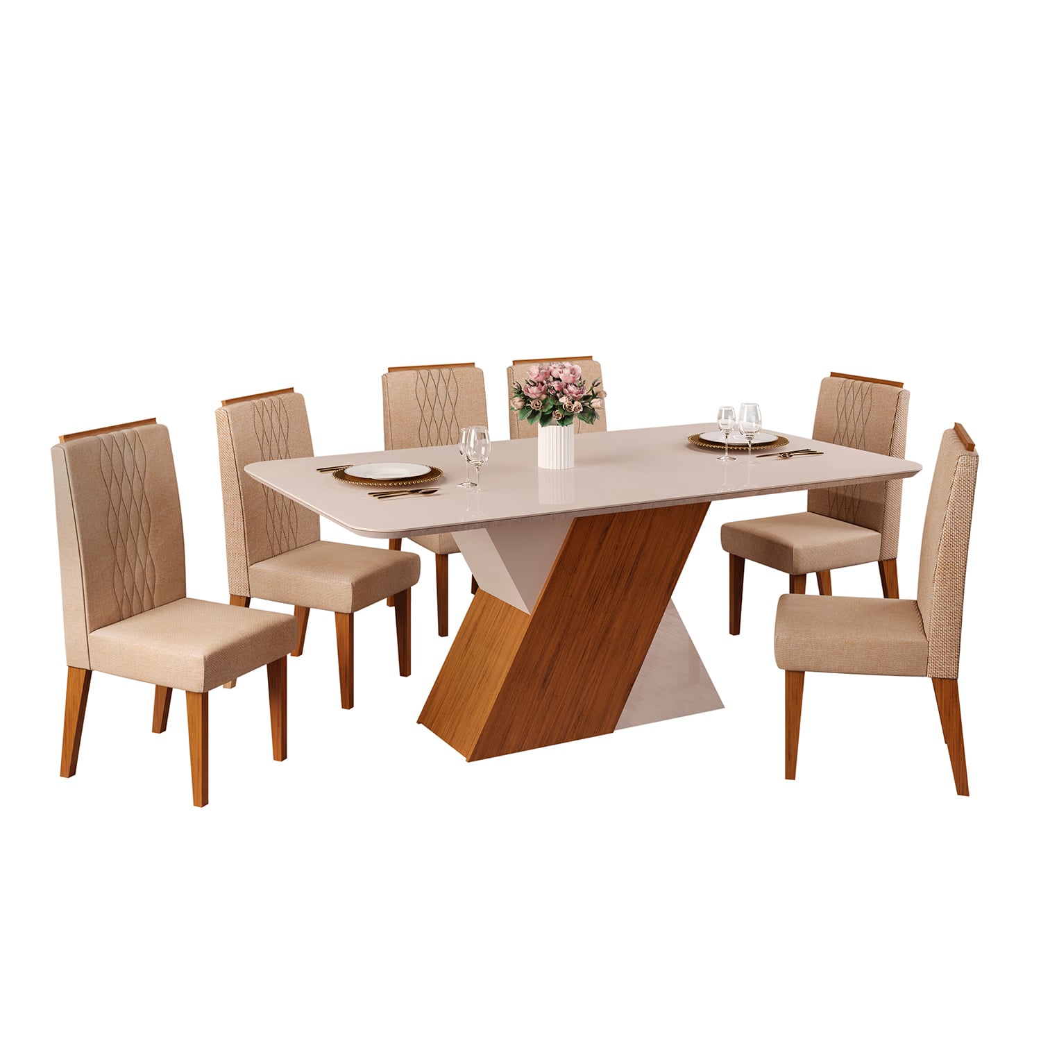 JUEGO DE COMEDOR VEKKA HOME RUBI LIA 6 SILLAS - 4