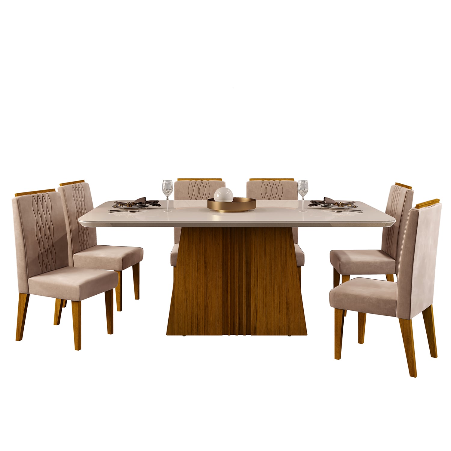 JUEGO DE COMEDOR VEKKA HOME CELINA ITALIA LIA 6 SILLAS - 2