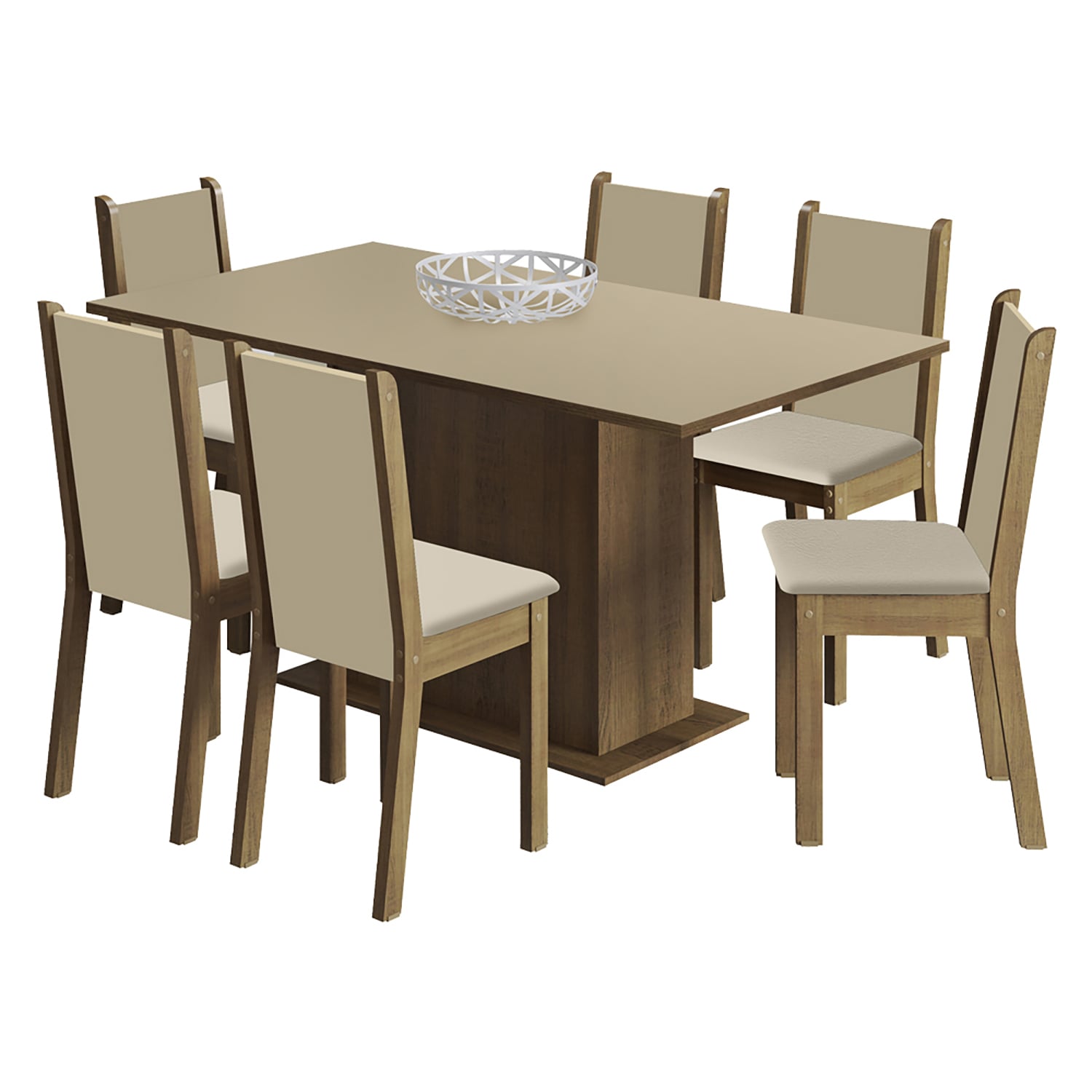 JUEGO DE COMEDOR VEKKA HOME SUECIA LIGHT 6 SILLAS - 2