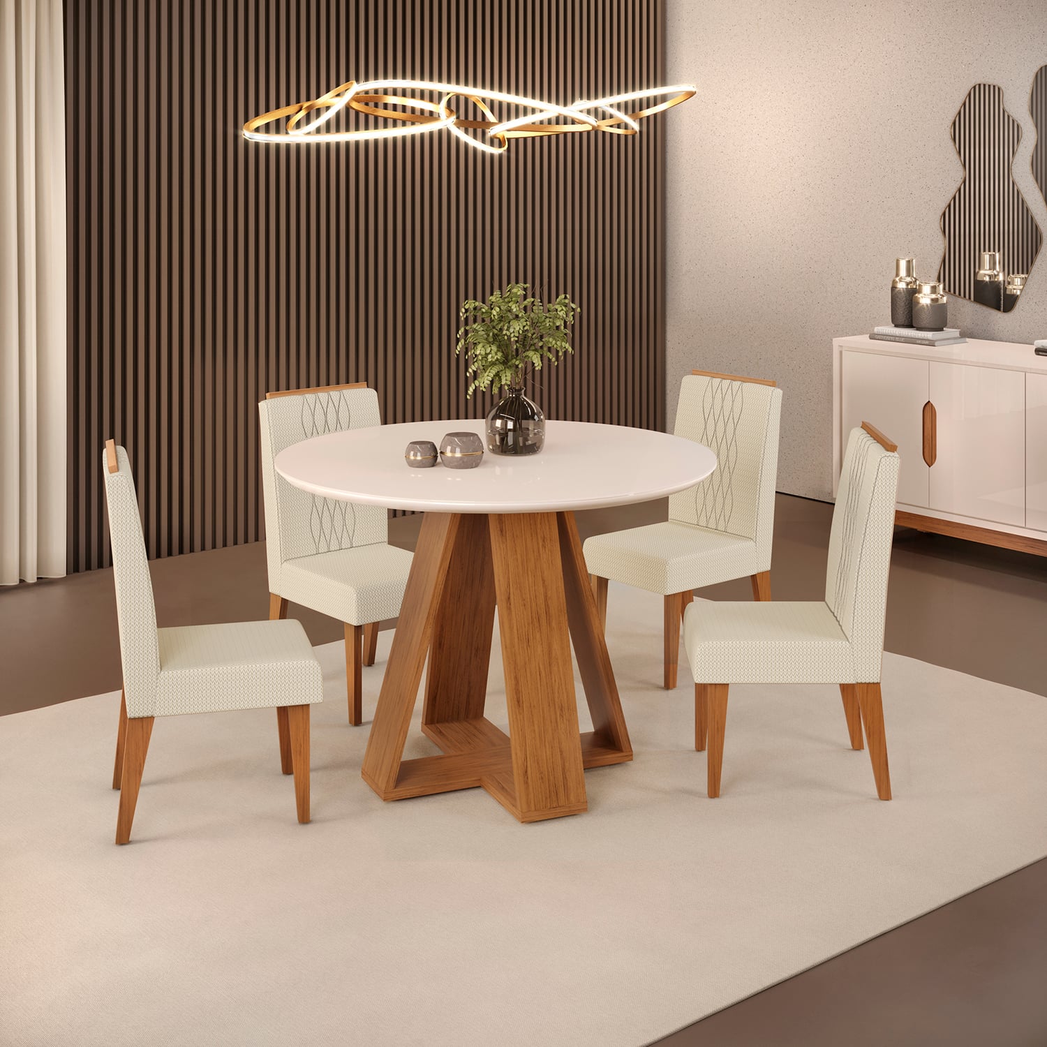 JUEGO DE COMEDOR VEKKA HOME CELESTE LIA 4 SILLAS - 1