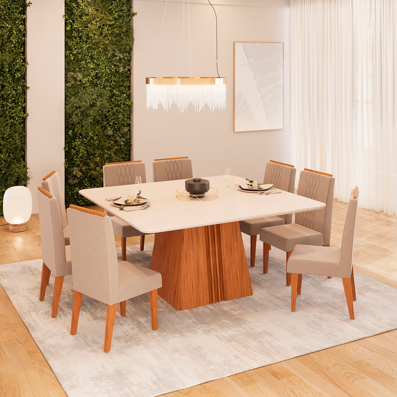 JUEGO DE COMEDOR VEKKA HOME ITALIA LIA 8 SILLAS - 1