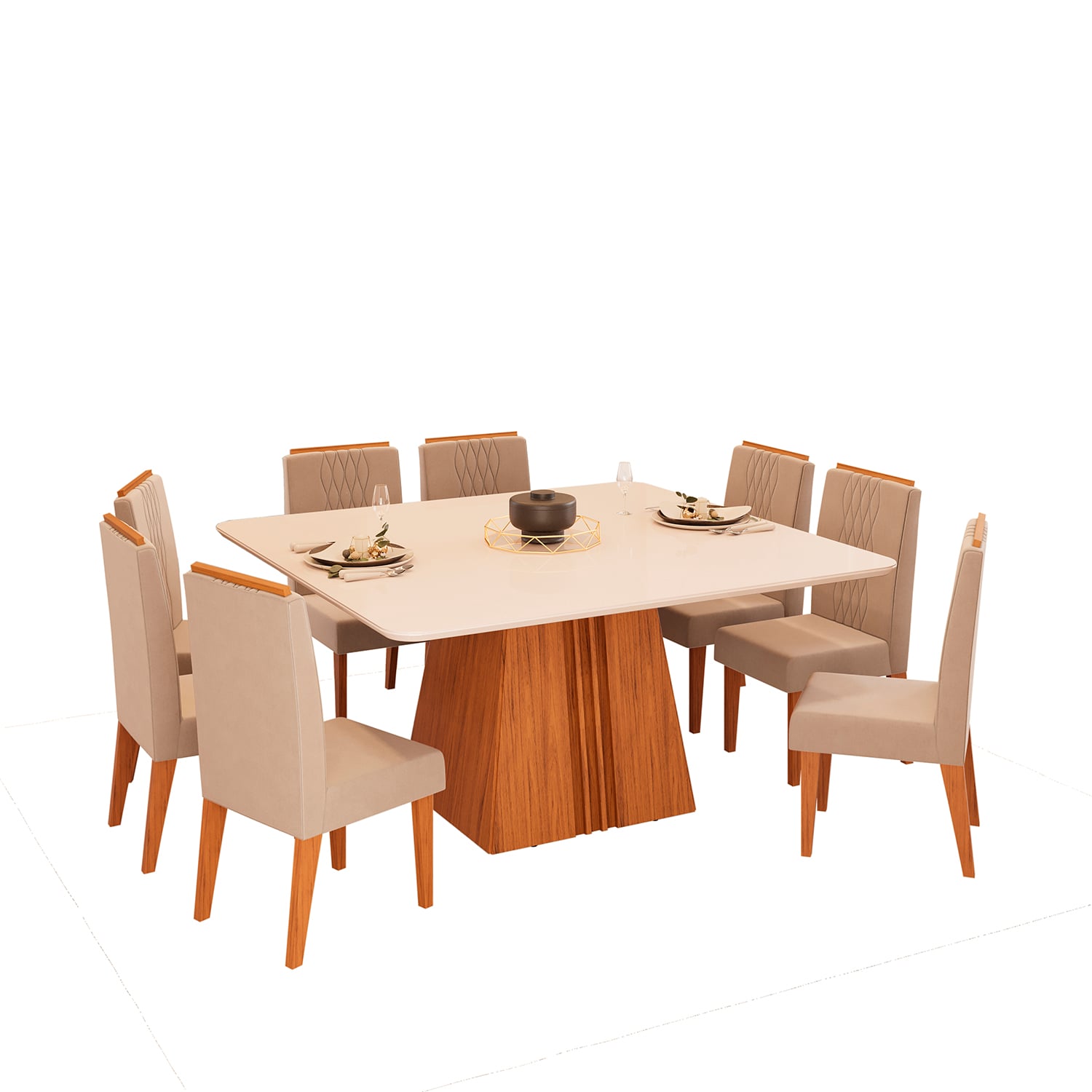 JUEGO DE COMEDOR VEKKA HOME ITALIA LIA 8 SILLAS - 2