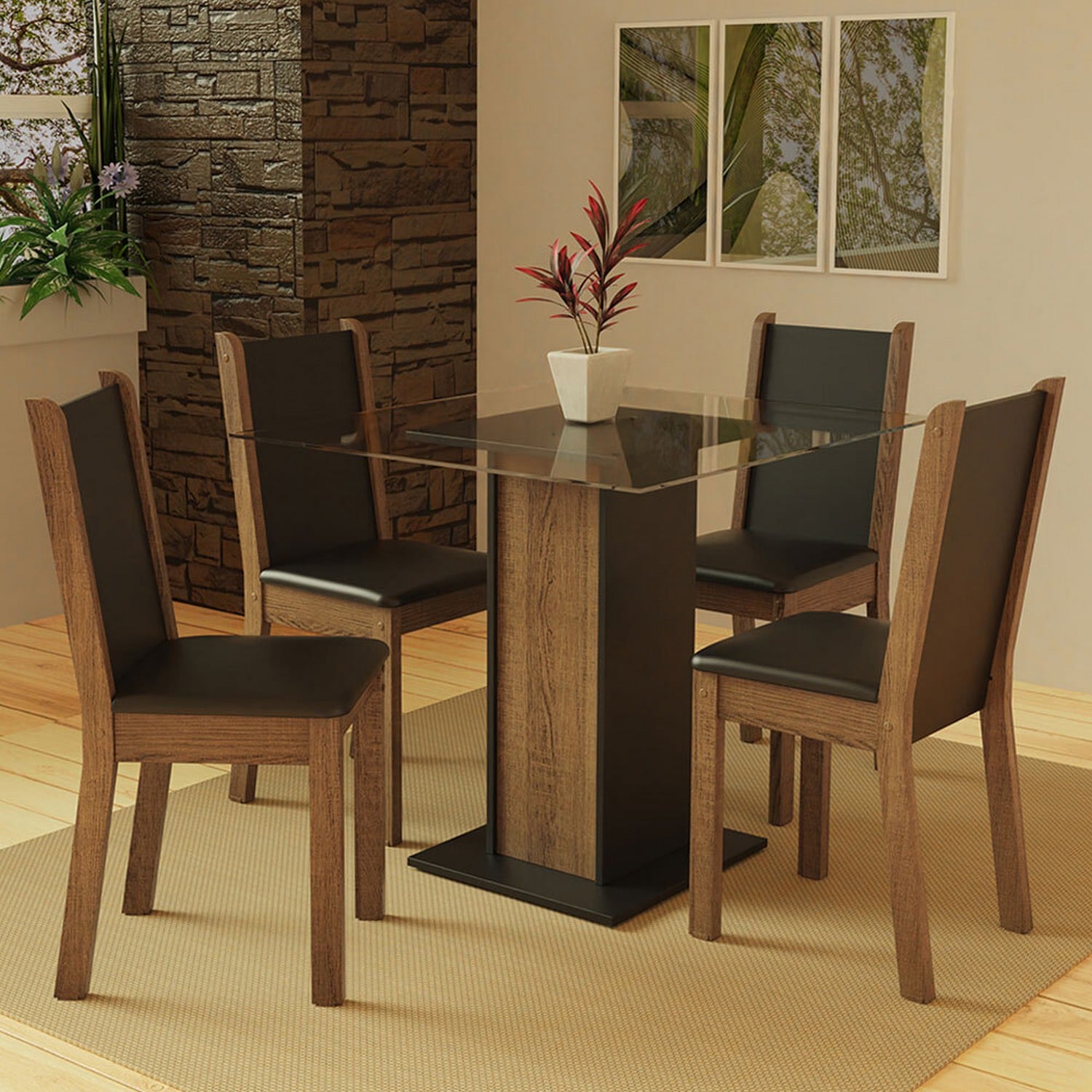 JUEGO DE COMEDOR VEKKA HOME JOHN GRECO 4 SILLAS - 1