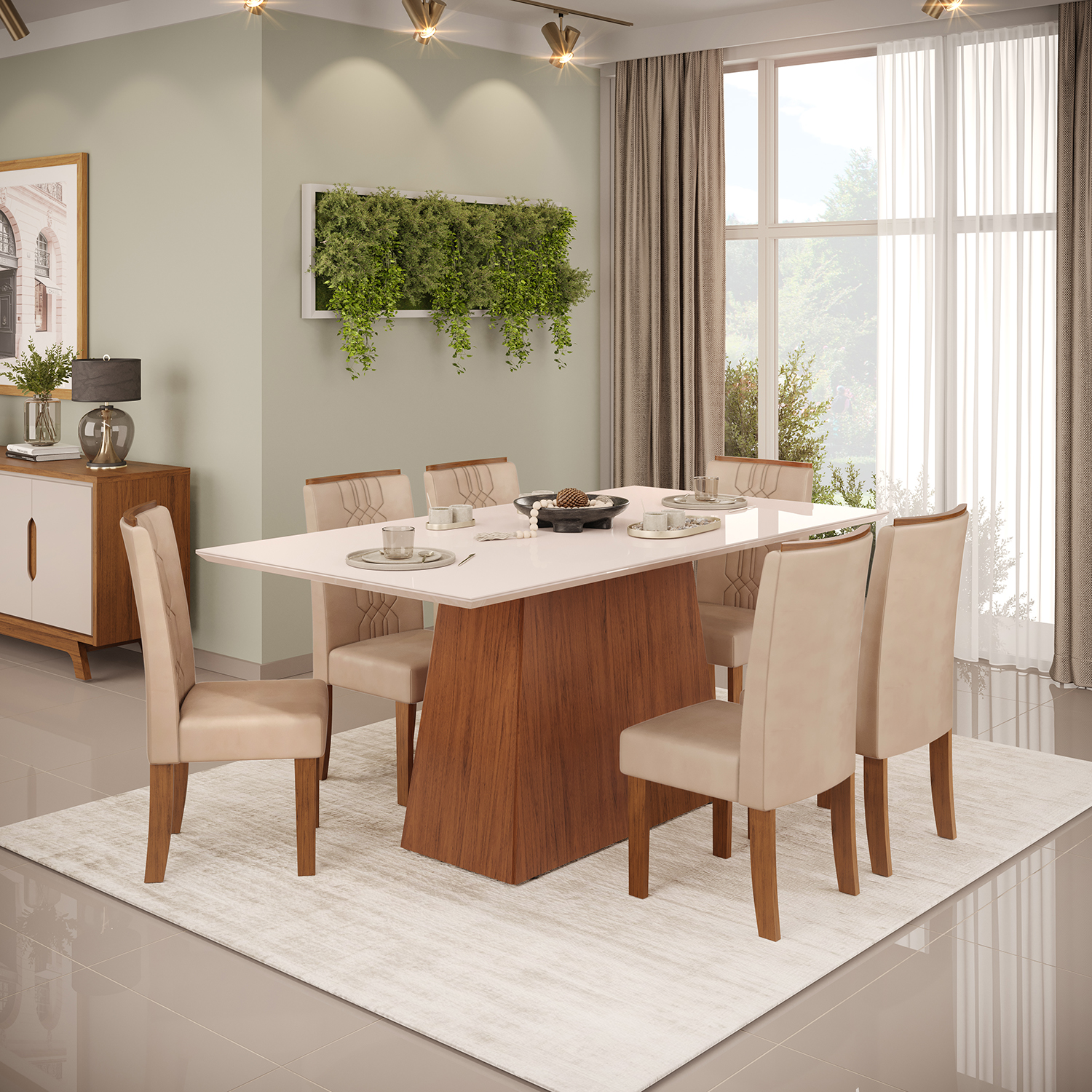 JUEGO DE COMEDOR VEKKA HOME DULCE ZOE 6 SILLAS - 1
