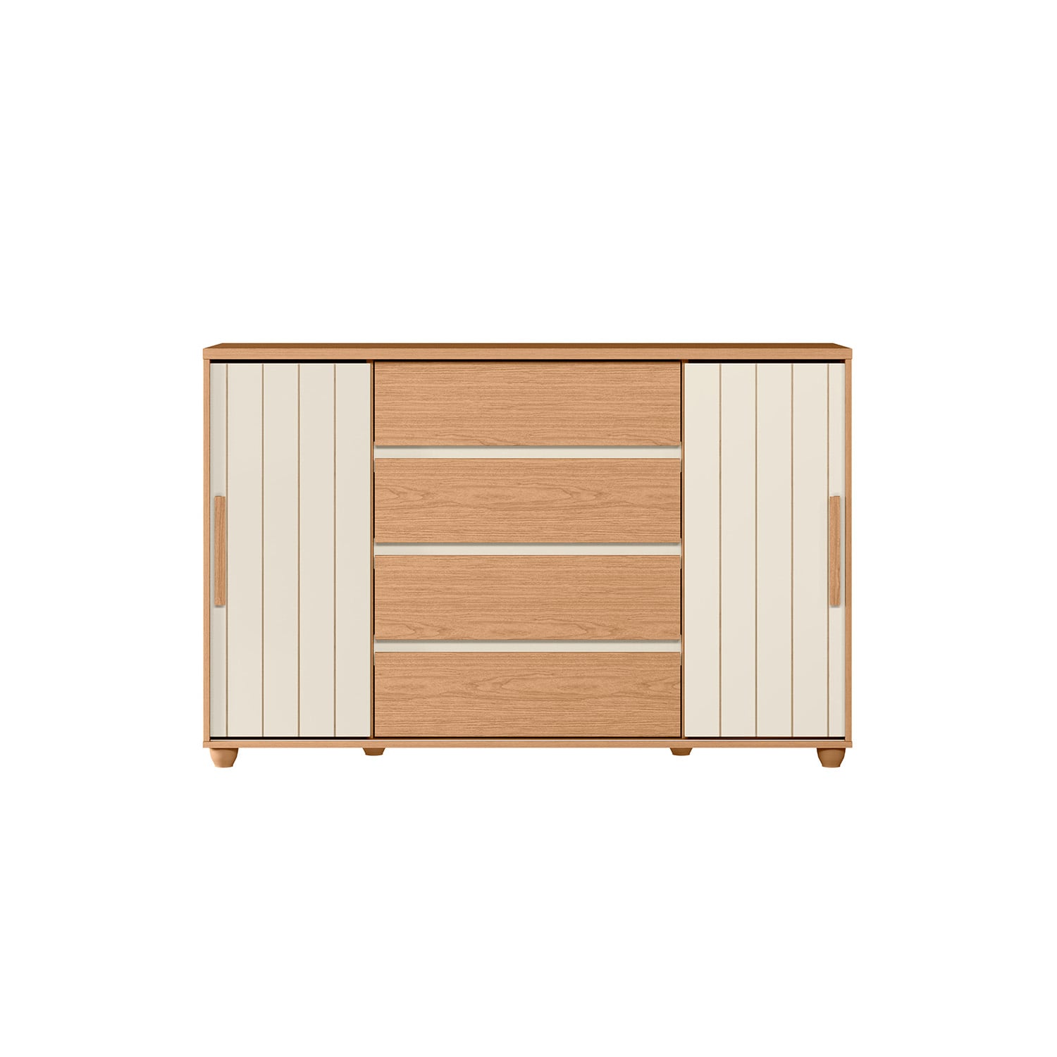 COMODA VEKKA HOME EVIDENZA 2 PUERTAS 4 CAJONES GRAFITO/BEIGE - 3