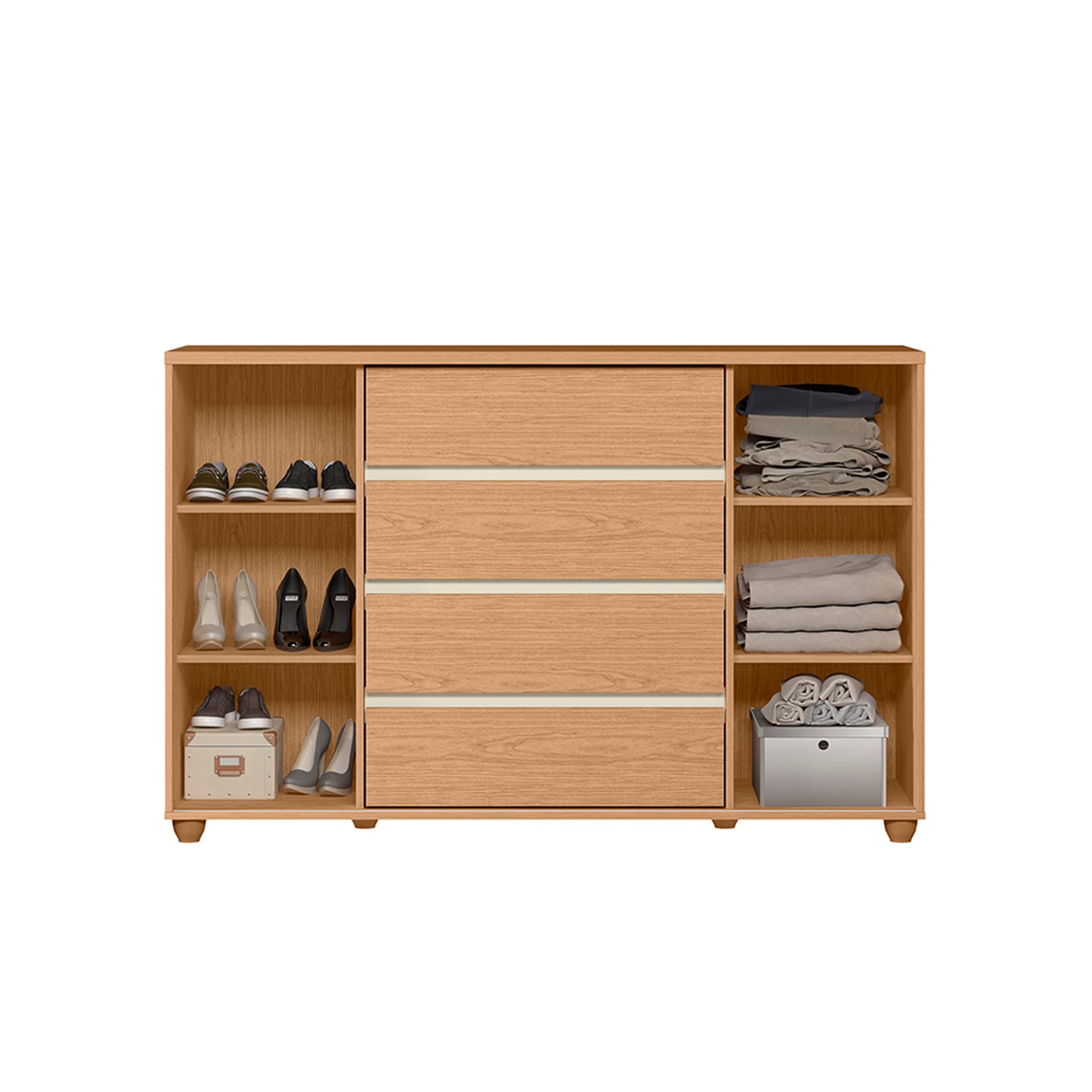 COMODA VEKKA HOME EVIDENZA 2 PUERTAS 4 CAJONES GRAFITO/BEIGE - 5