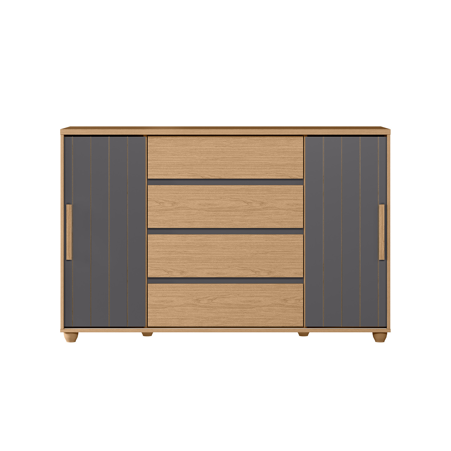 COMODA VEKKA HOME EVIDENZA 2 PUERTAS 4 CAJONES GRAFITO/BEIGE - 6